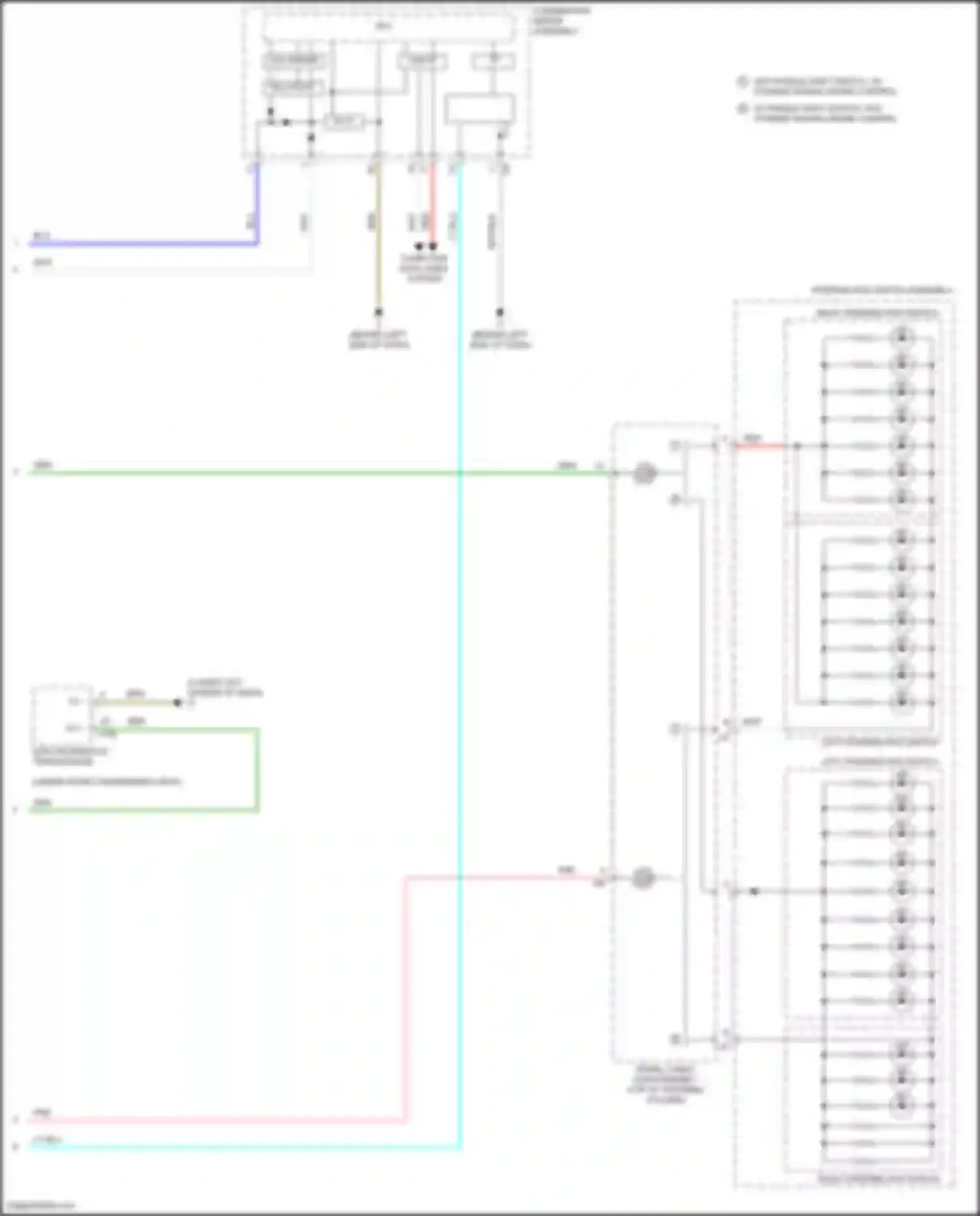 Wiring diagram w/o paddle shift switch, w/ dynamic radar cruise control for Toyota Camry US Market XV50 facelift (2014-2017) (1 of 1)