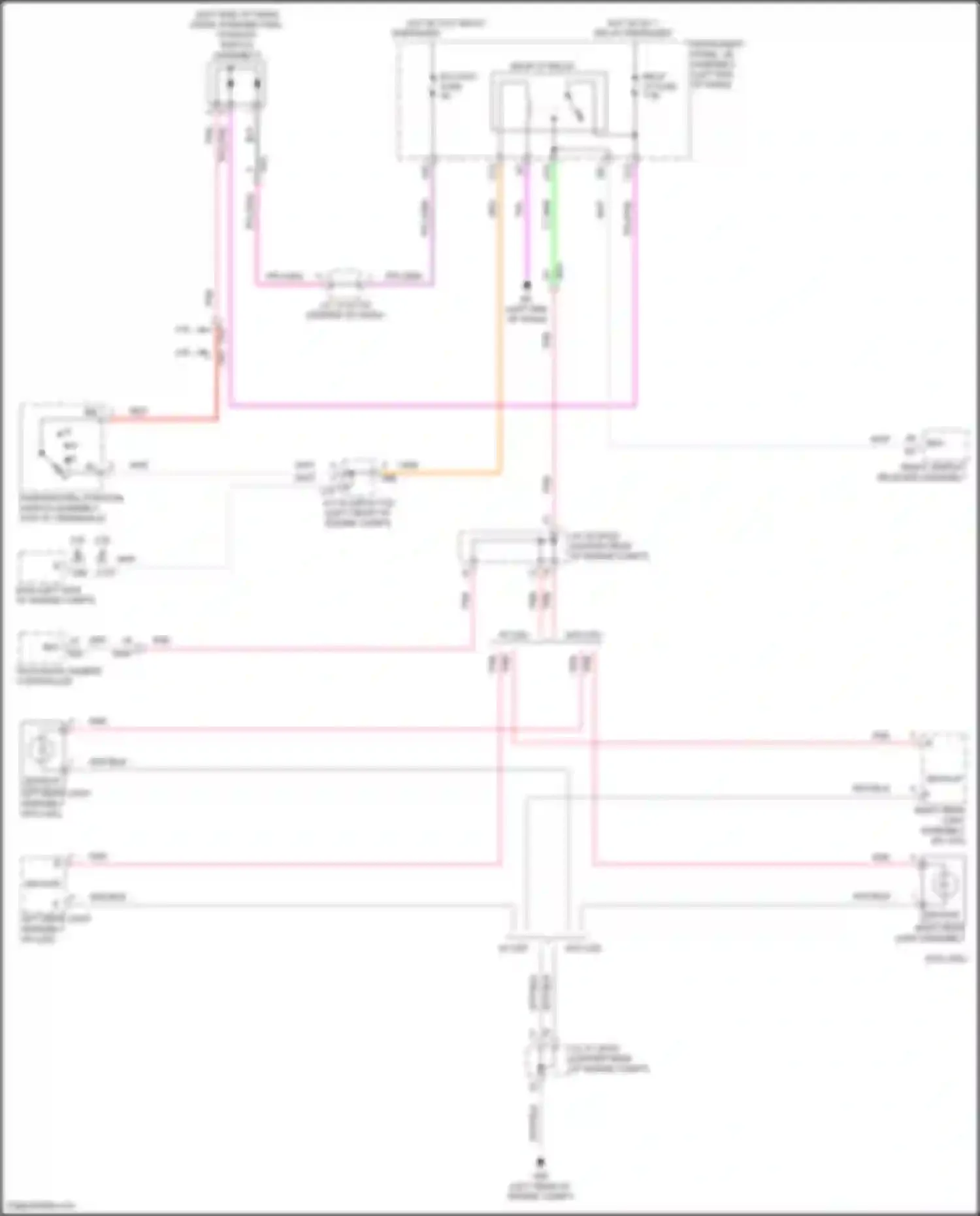 Camry US Market Toyota XV70 (2017-2020): Backup lamps circuit, except hybrid