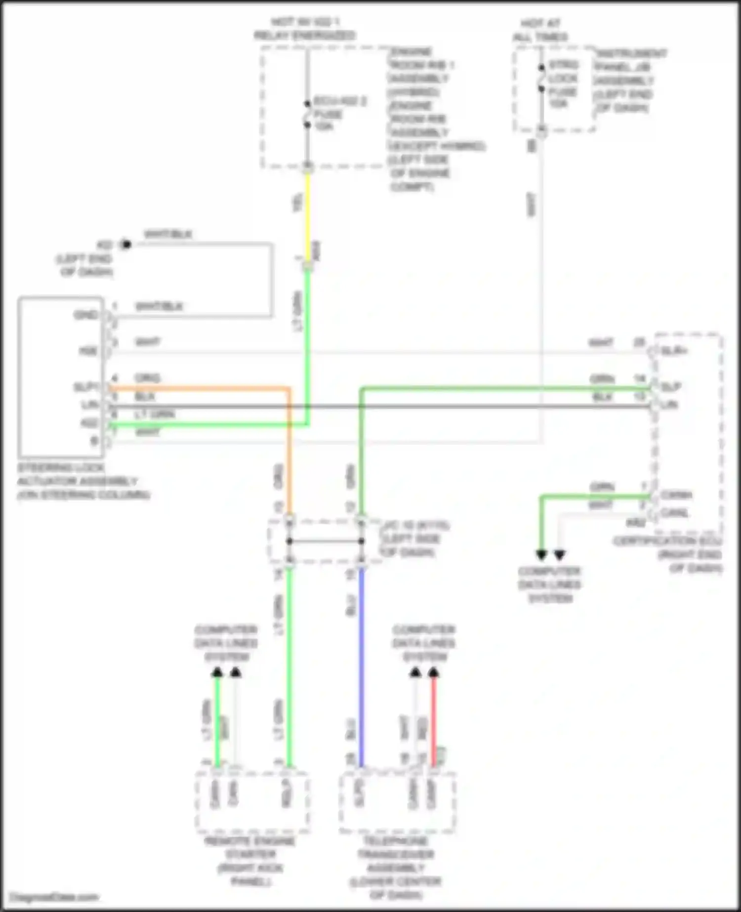 Camry US Market Toyota XV70 (2017-2020): Steering column circuit