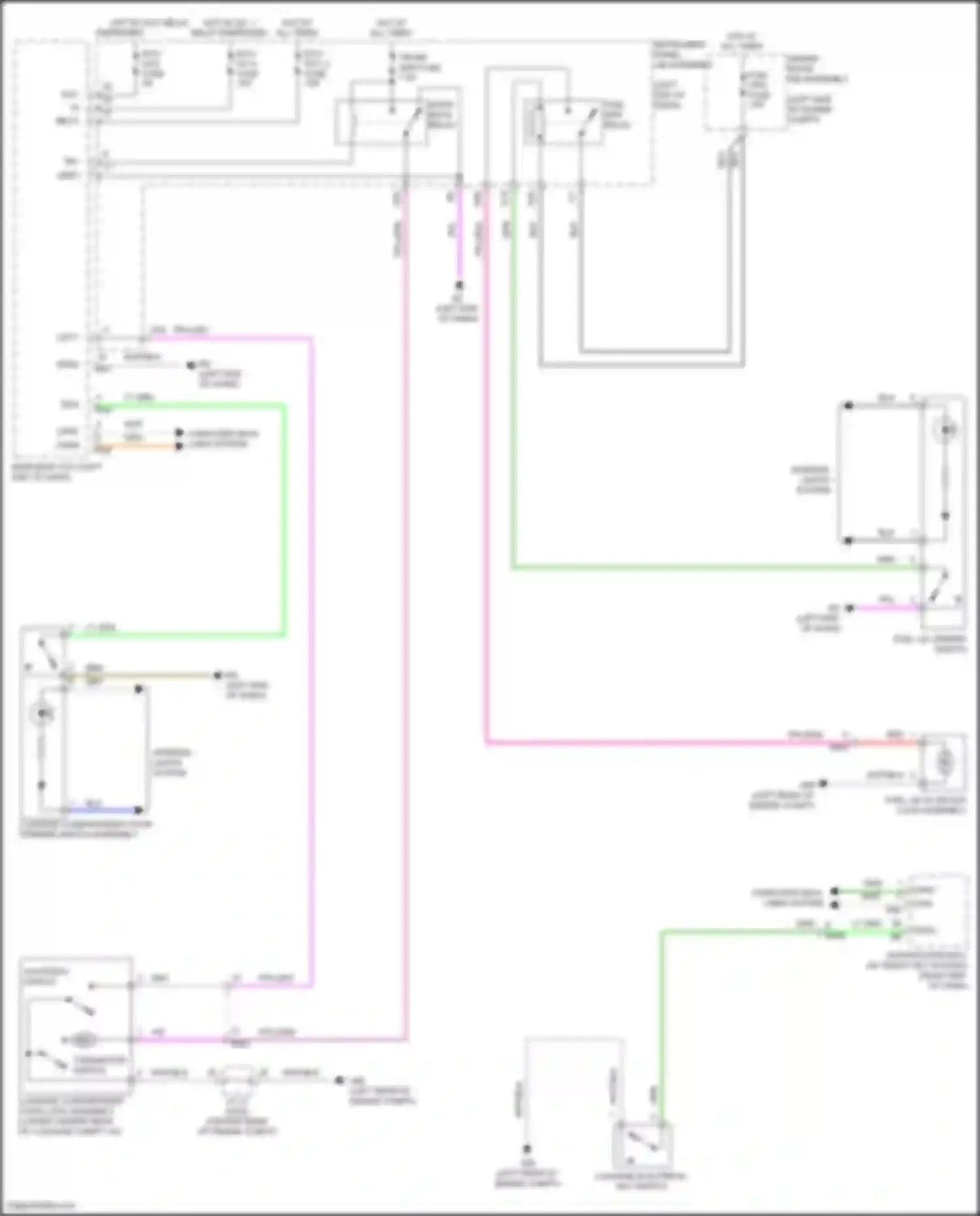 Camry US Market Toyota XV70 (2017-2020): Trunk & fuel door release circuit, except hybrid
