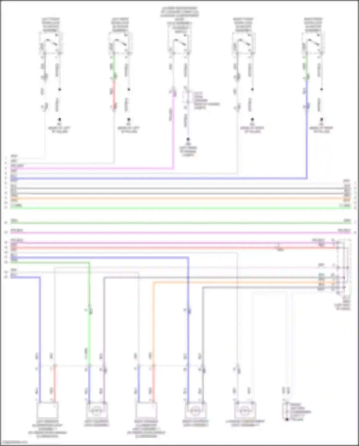Wiring diagram left courtesy light assembly for Toyota Camry US Market XV70 (2017-2020) (1 of 2)