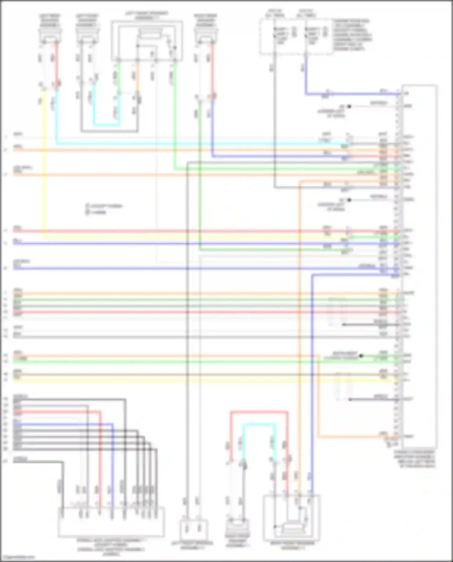 Wiring diagram left front speaker assembly 2 for Toyota Camry US Market XV70 (2017-2020) (1 of 3)