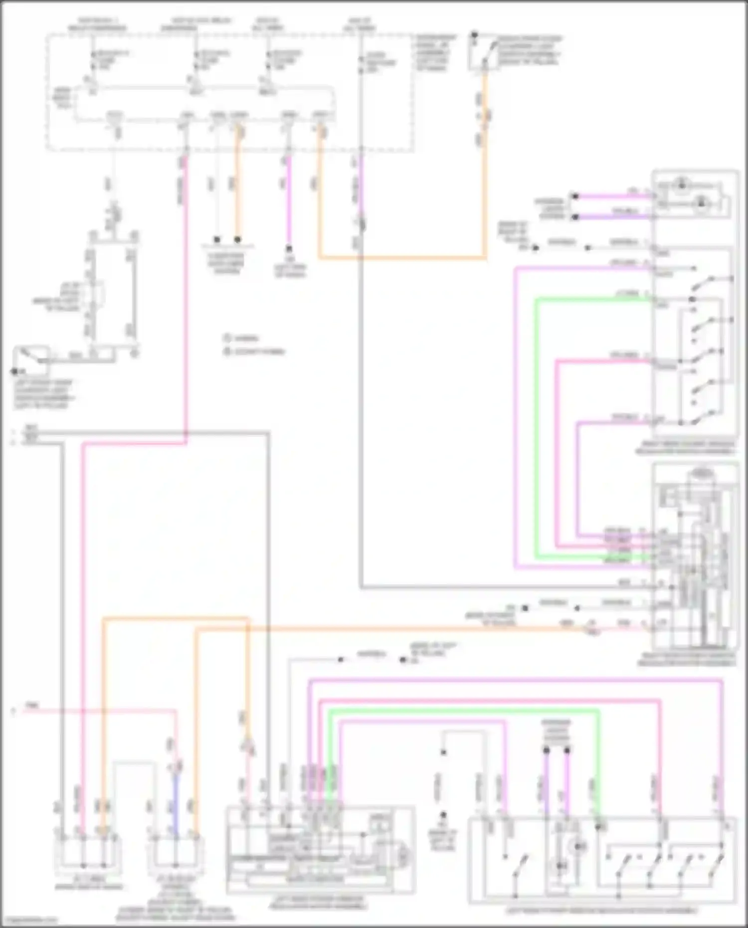 Wiring diagram right rear power window regulator switch assembly for Toyota Camry US Market XV70 (2017-2020) (5 of 5)