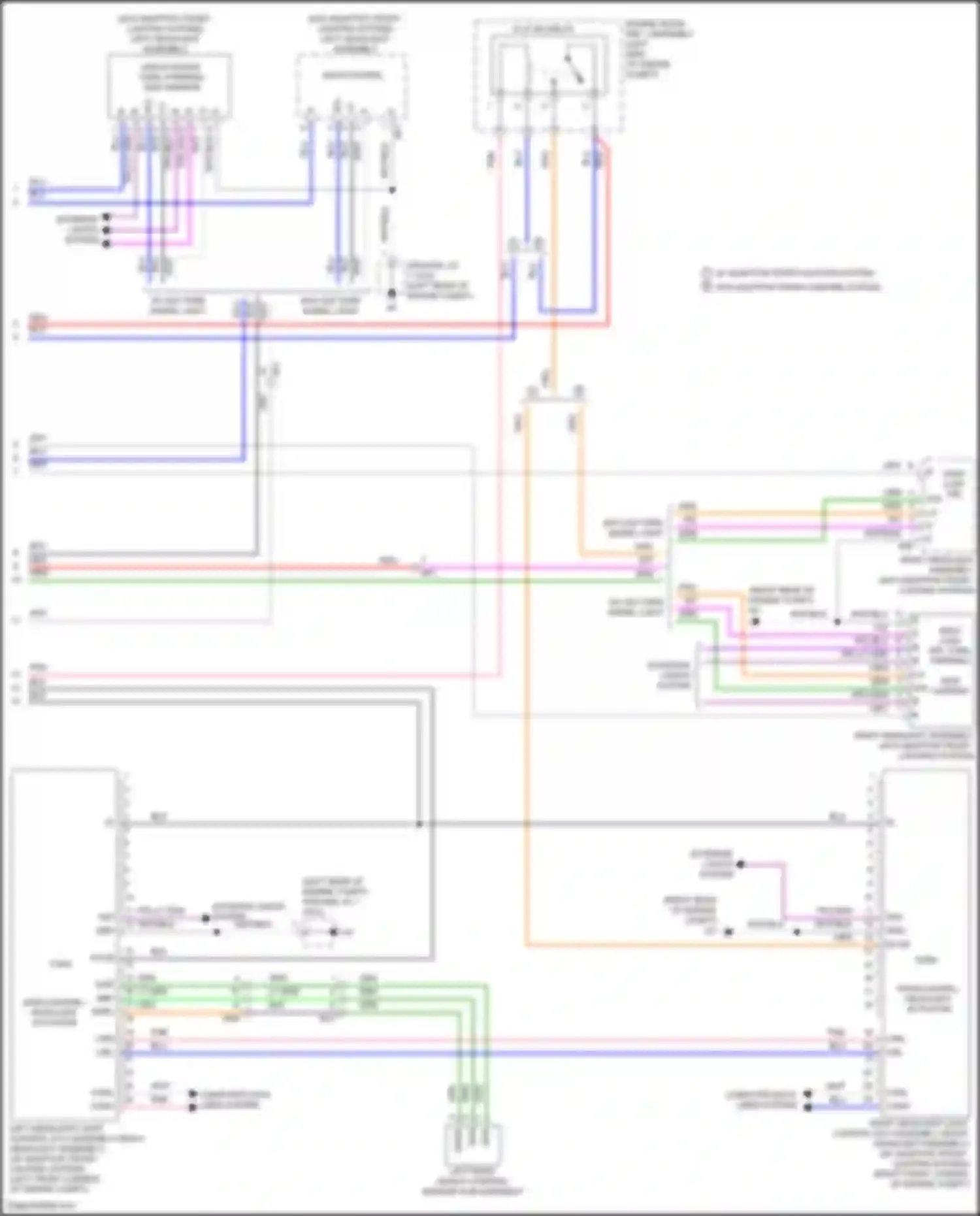 Wiring diagram w/ adaptive front lighting system w/o adaptive front lighting system for Toyota Camry US Market XV70 (2017-2020) (2 of 4)