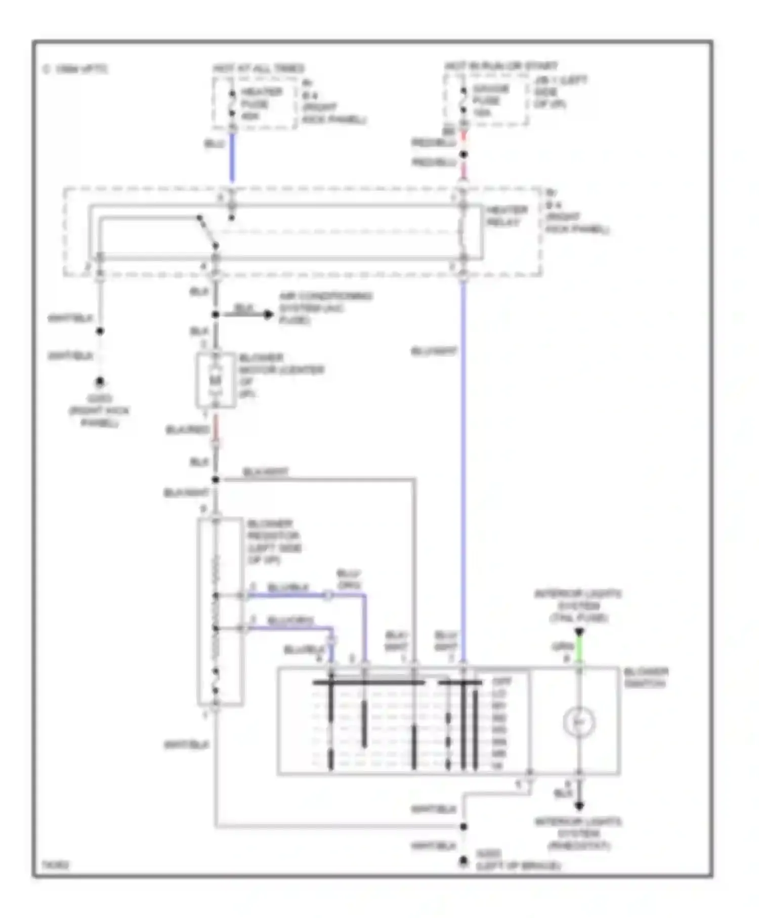 Camry Toyota V40 (1994-1998): Heater circuit, push control type