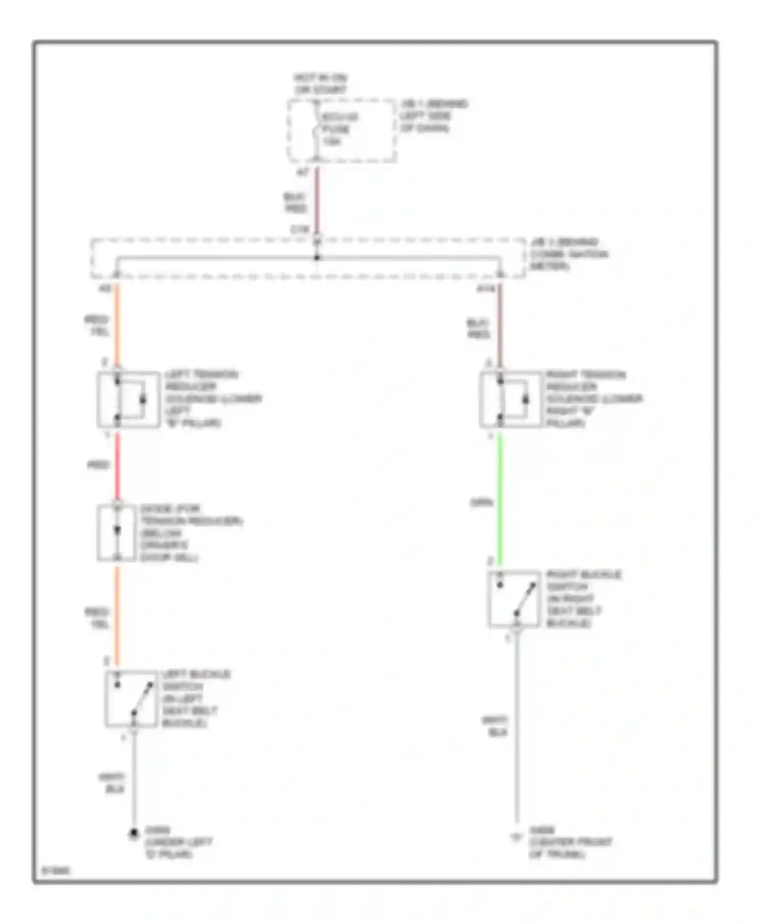 Camry Toyota V40 (1994-1998): Passive restraint circuit