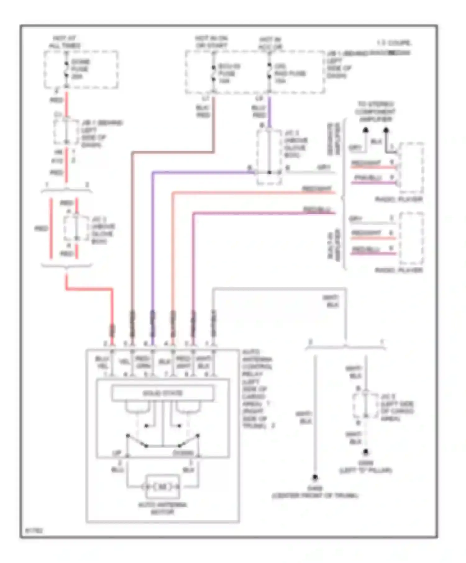 Camry Toyota V40 (1994-1998): Power antenna circuit
