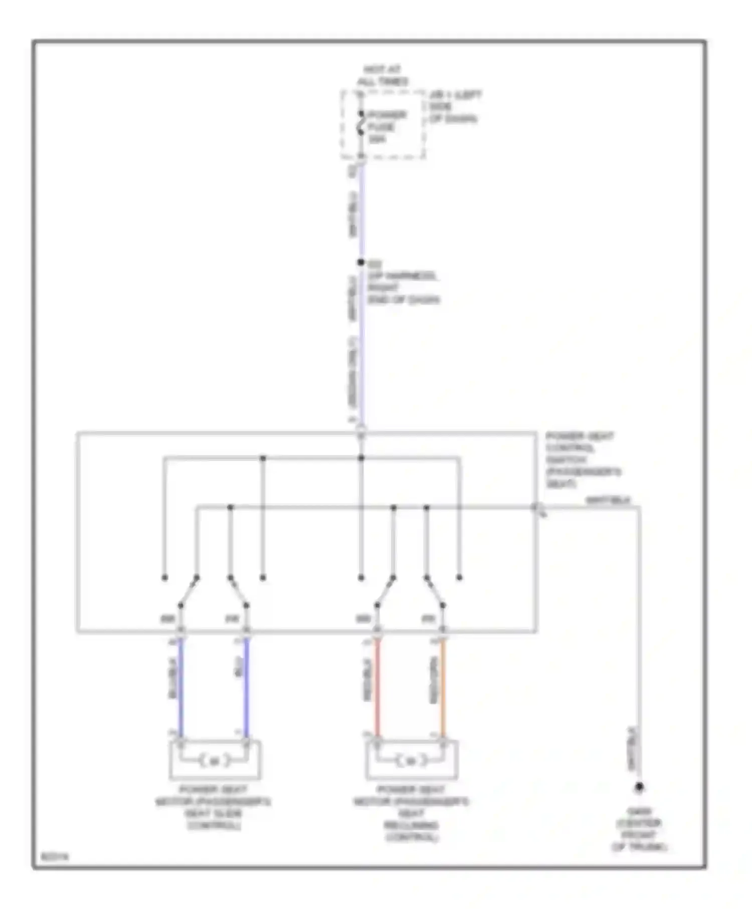 Camry Toyota V40 (1994-1998): Passenger power seat circuit