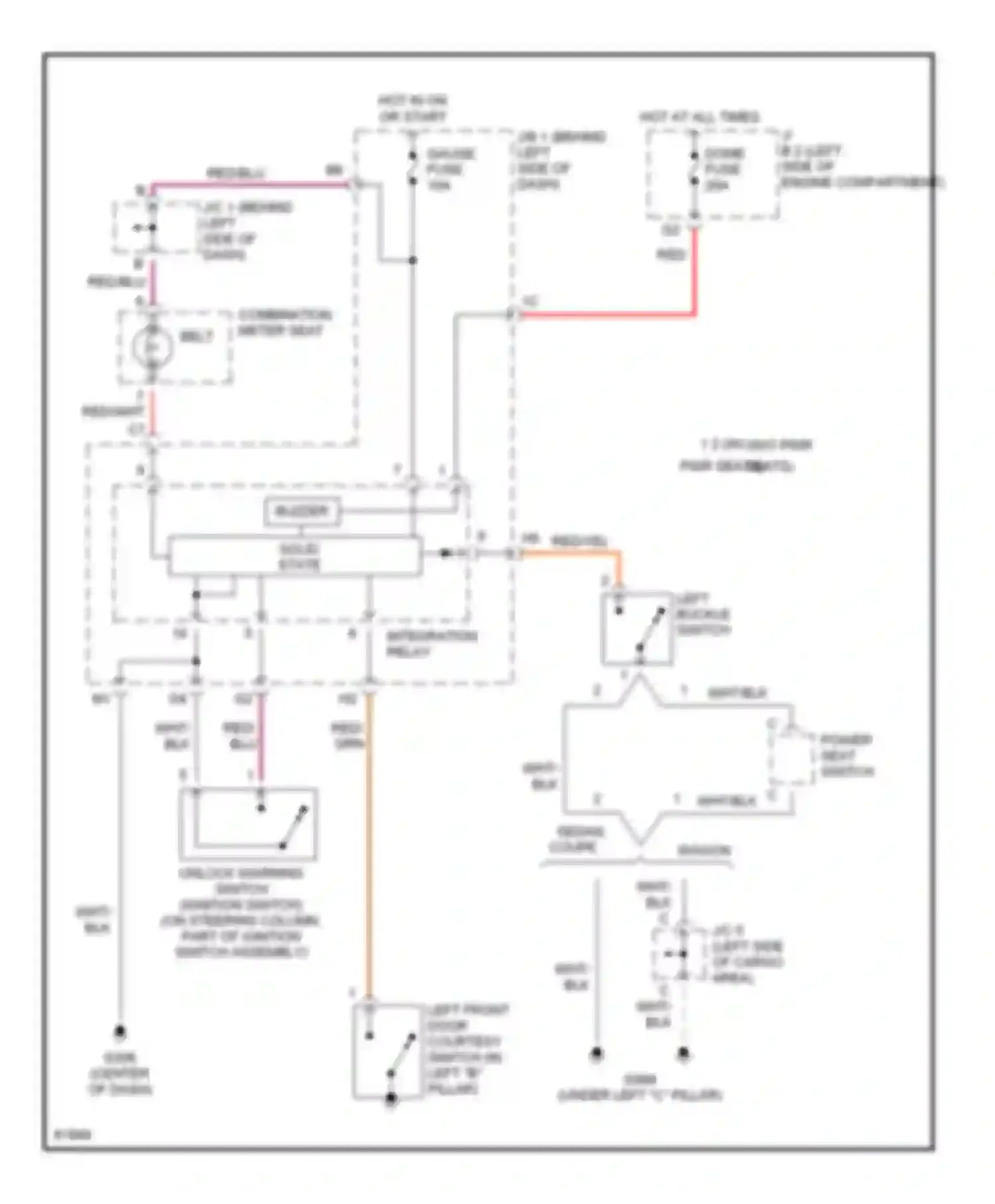 Camry Toyota V40 (1994-1998): Warning system circuits