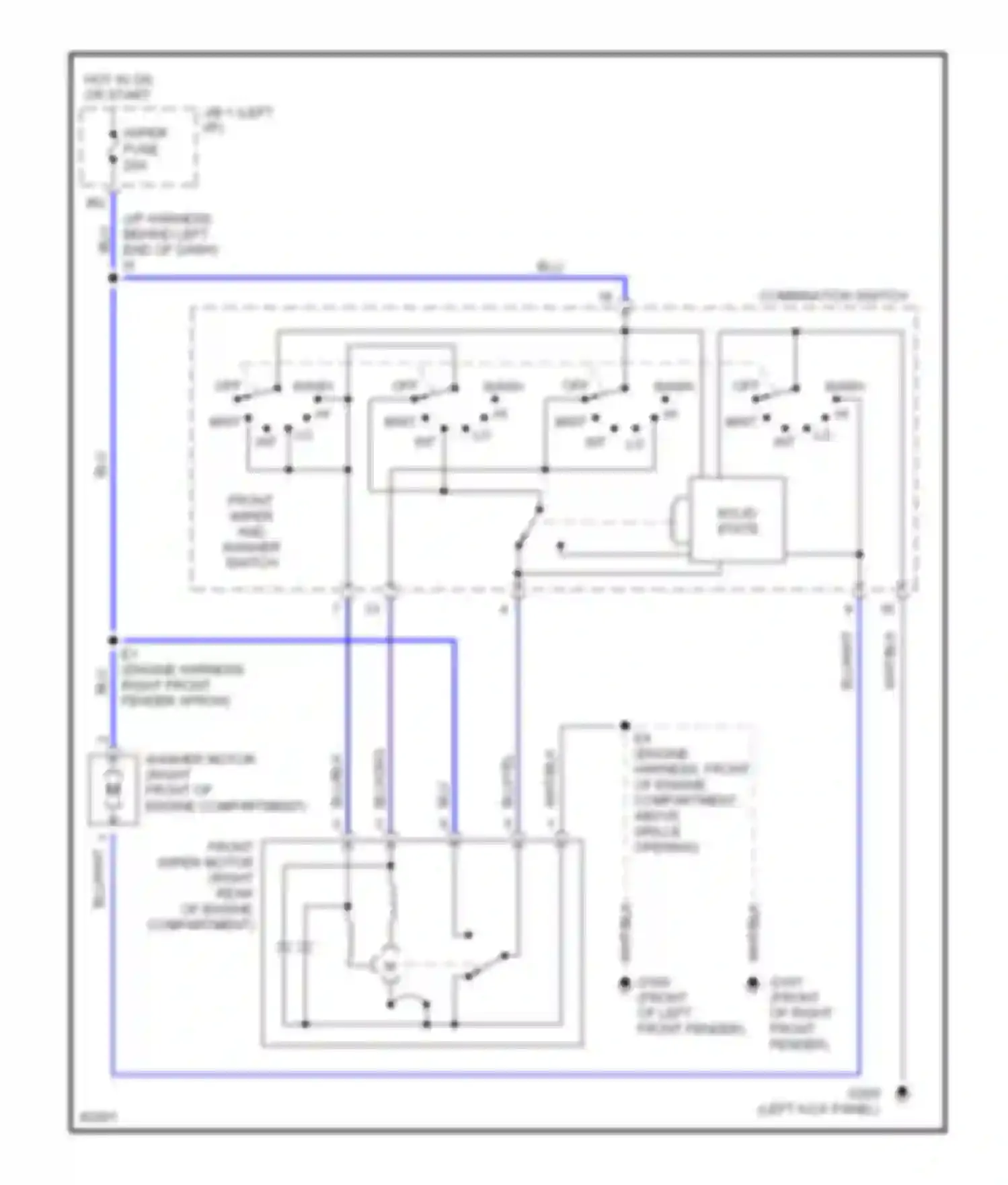 Camry Toyota V40 (1994-1998): Front wiper/washer circuit