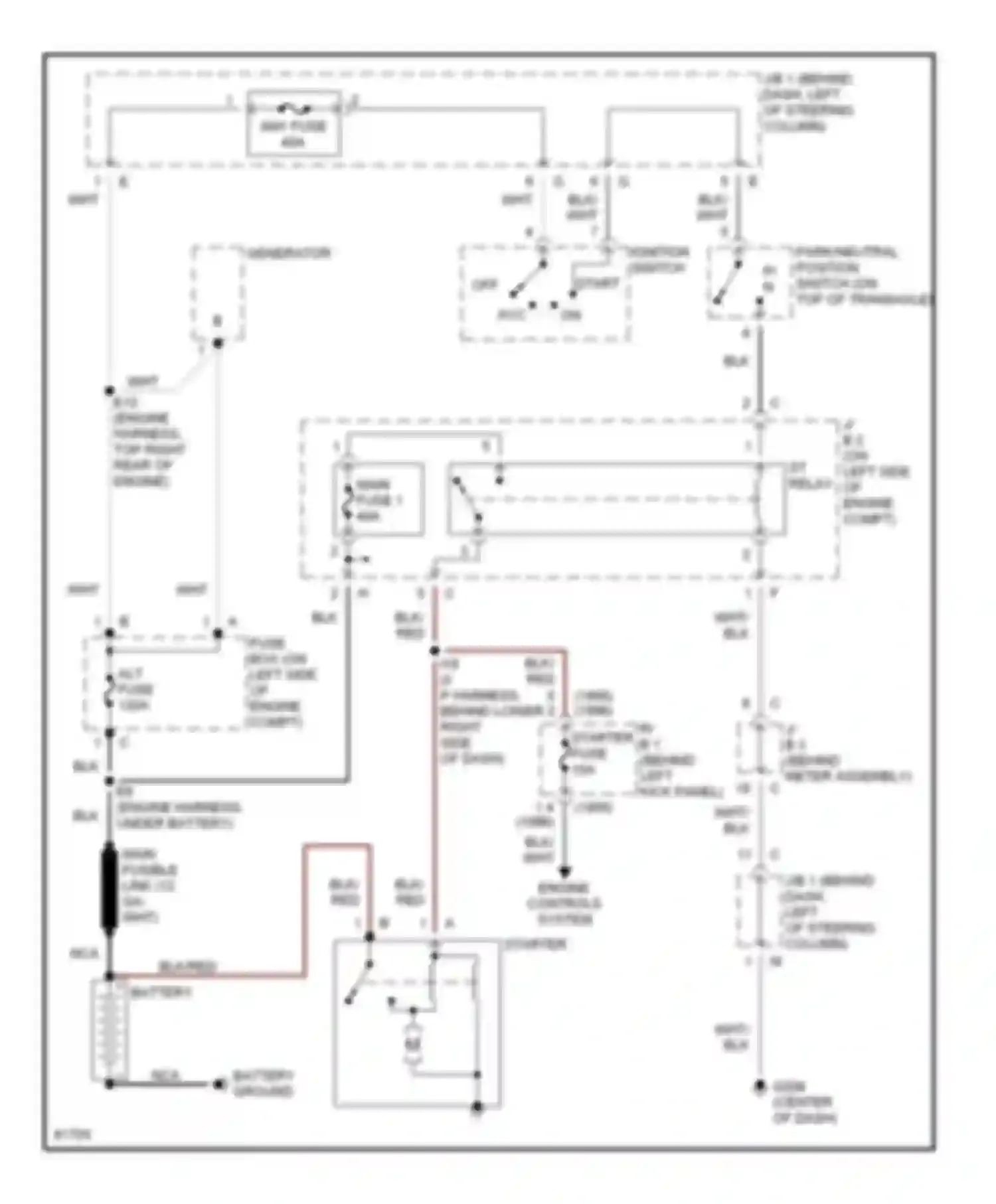 Wiring diagram ignition switch for Toyota Camry V40 (1994-1998) (3 of 8)