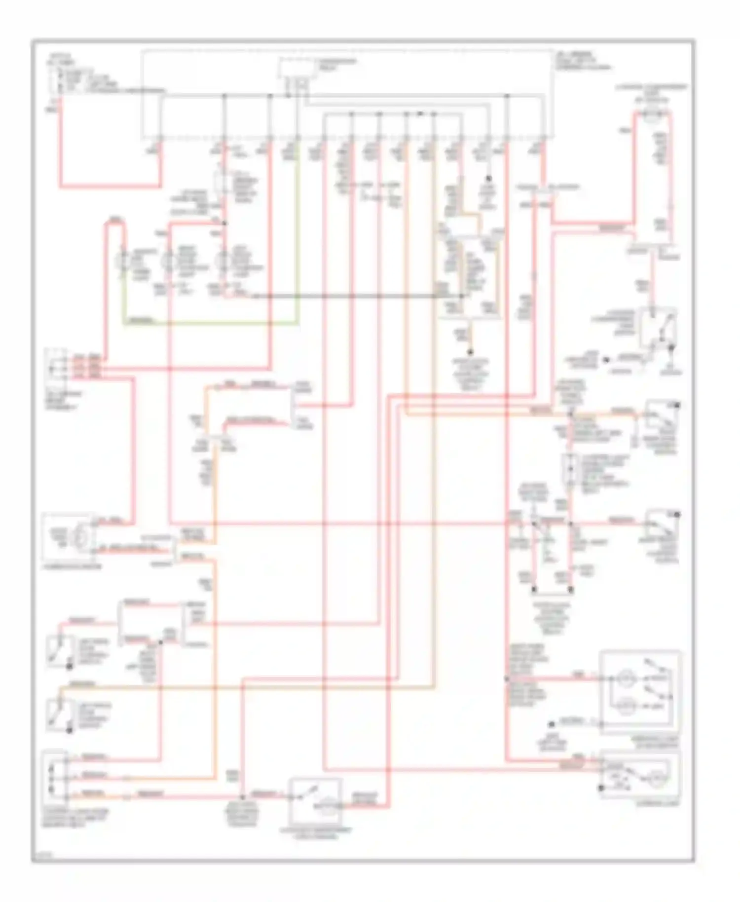 Camry Toyota XV10 (1991-1997): Courtesy lamps circuit, without illuminated entry