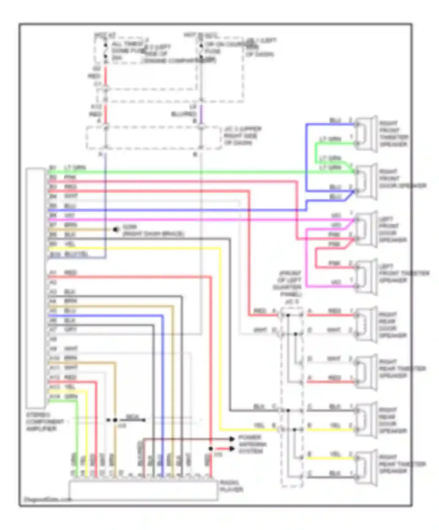 Camry Toyota XV10 (1991-1997): Radio circuits, wagon with seperate amplifier