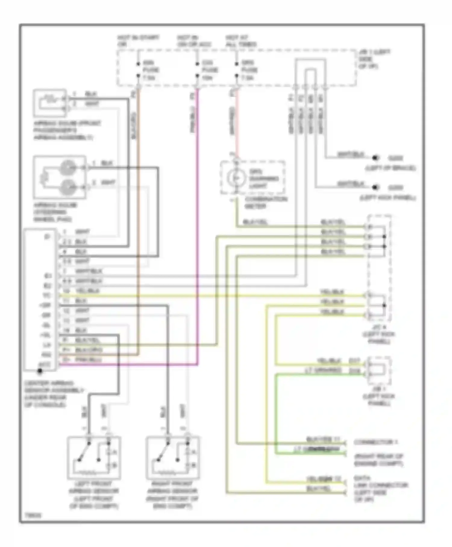 Camry Toyota XV10 (1991-1997): Supplemental restraint circuit