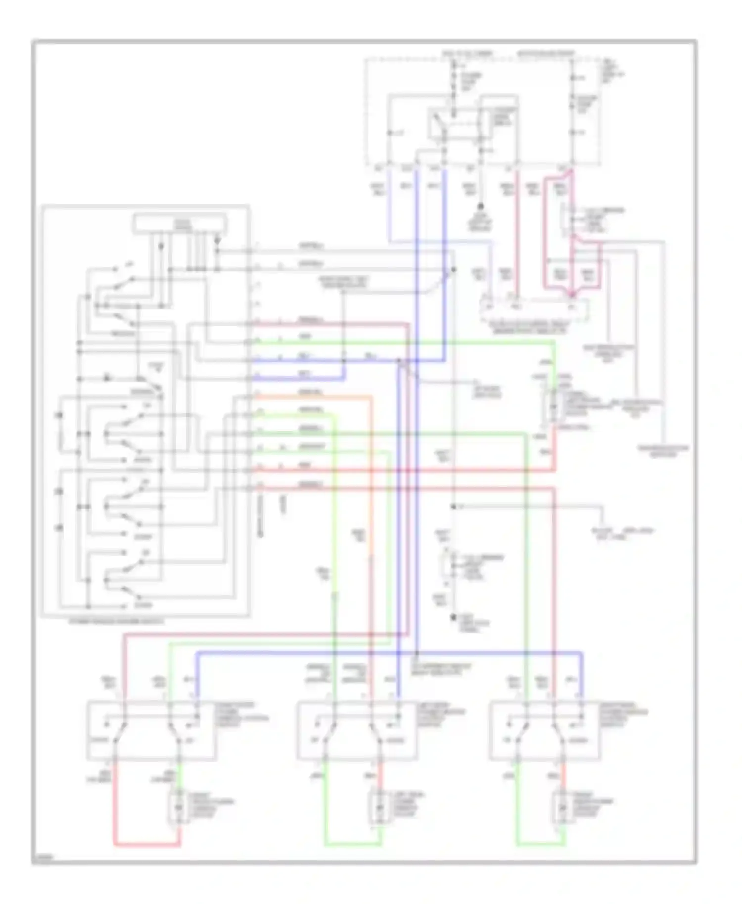 Wiring diagram left rear power window control switch for Toyota Camry XV10 (1991-1997) (1 of 1)