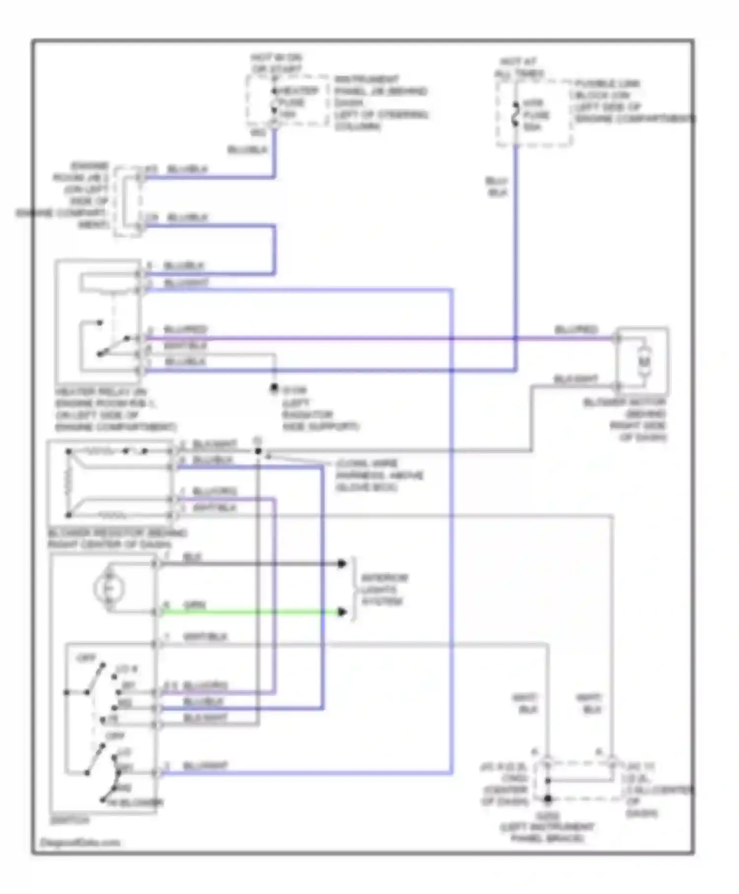Camry Toyota XV20 (1994-2002): Heater circuit
