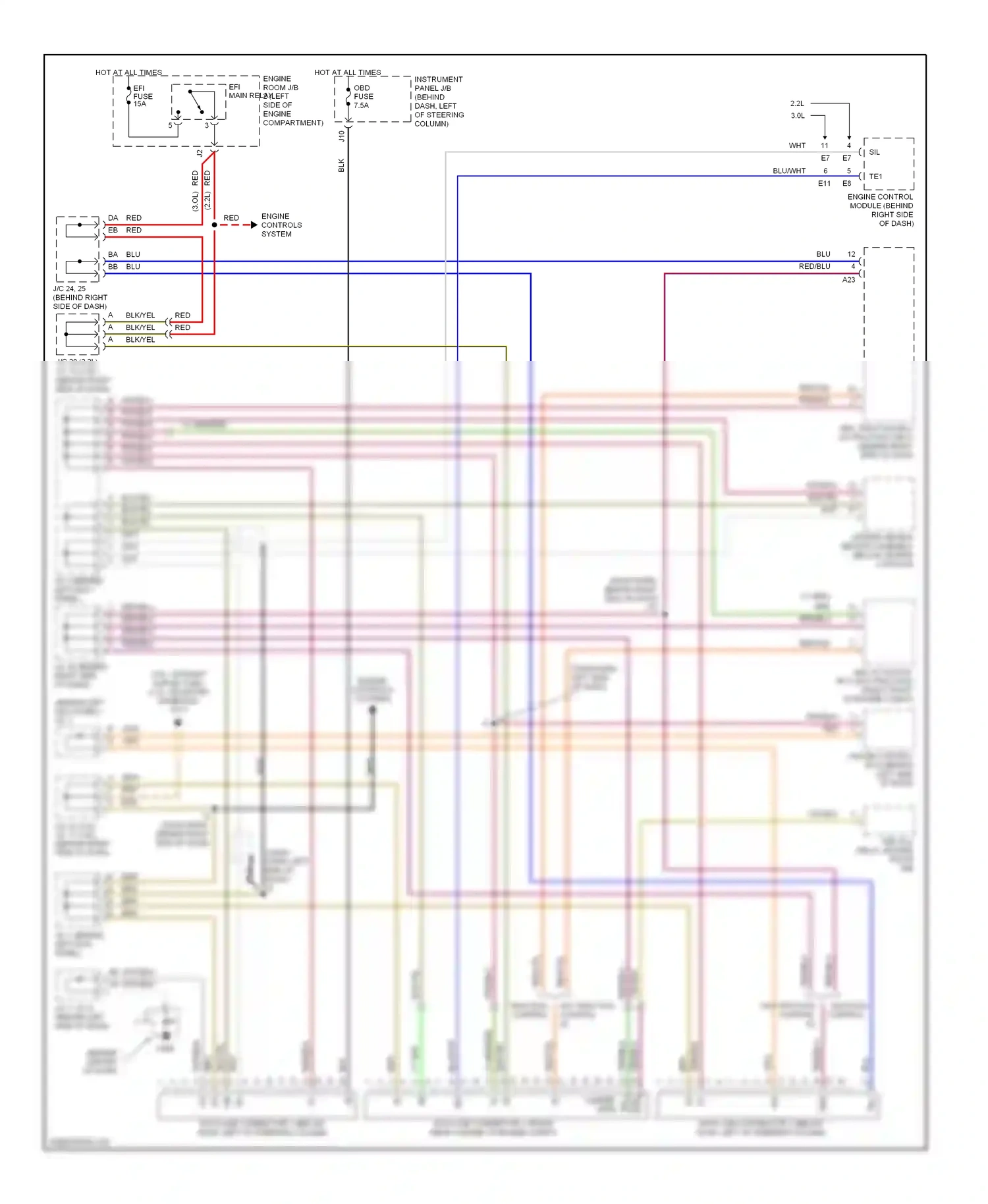 Computer data lines — Computer data lines. Toyota Camry XV20 (1994-2002)