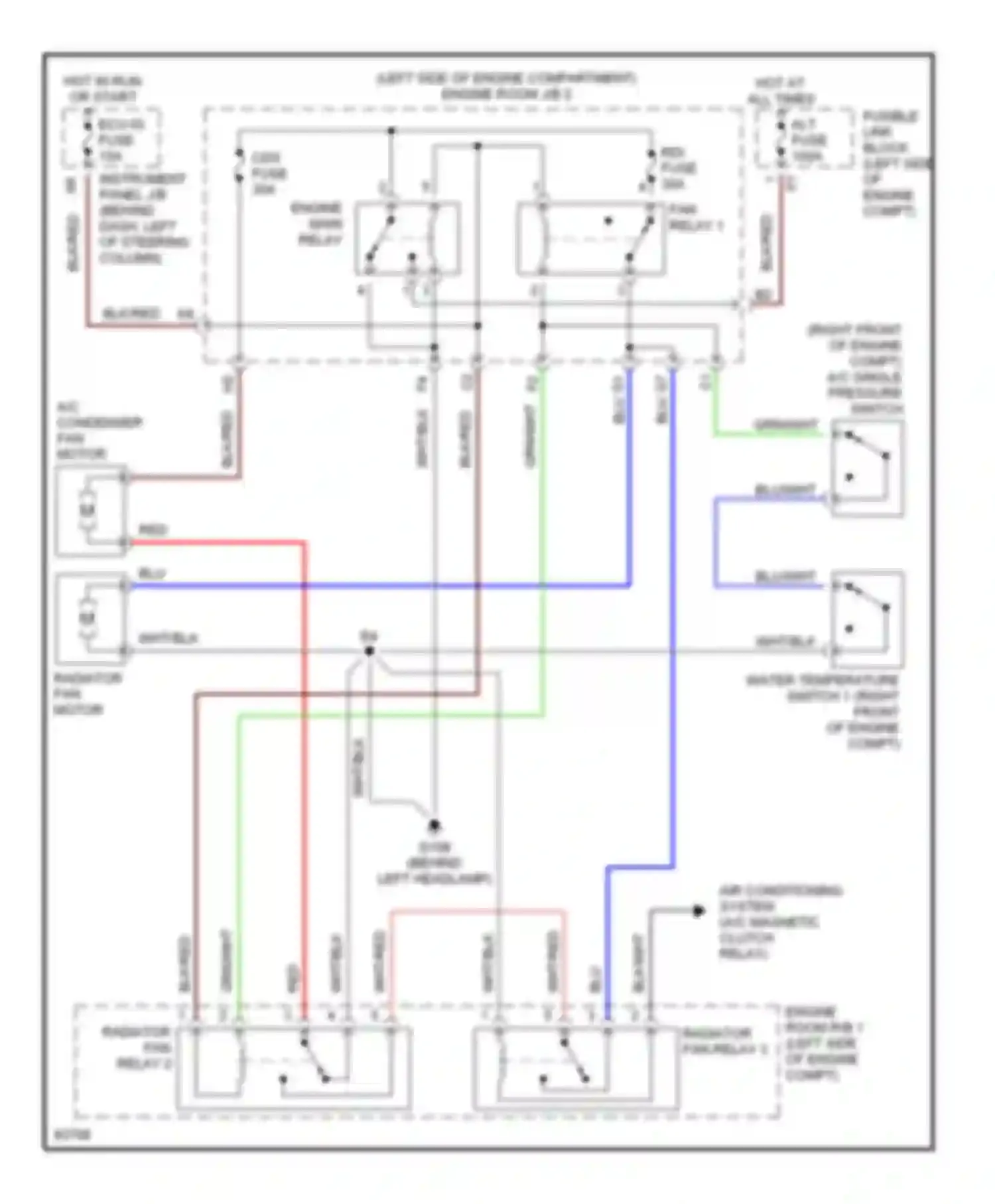 Camry Toyota XV20 (1994-2002): 2.2l cng, cooling fan circuit