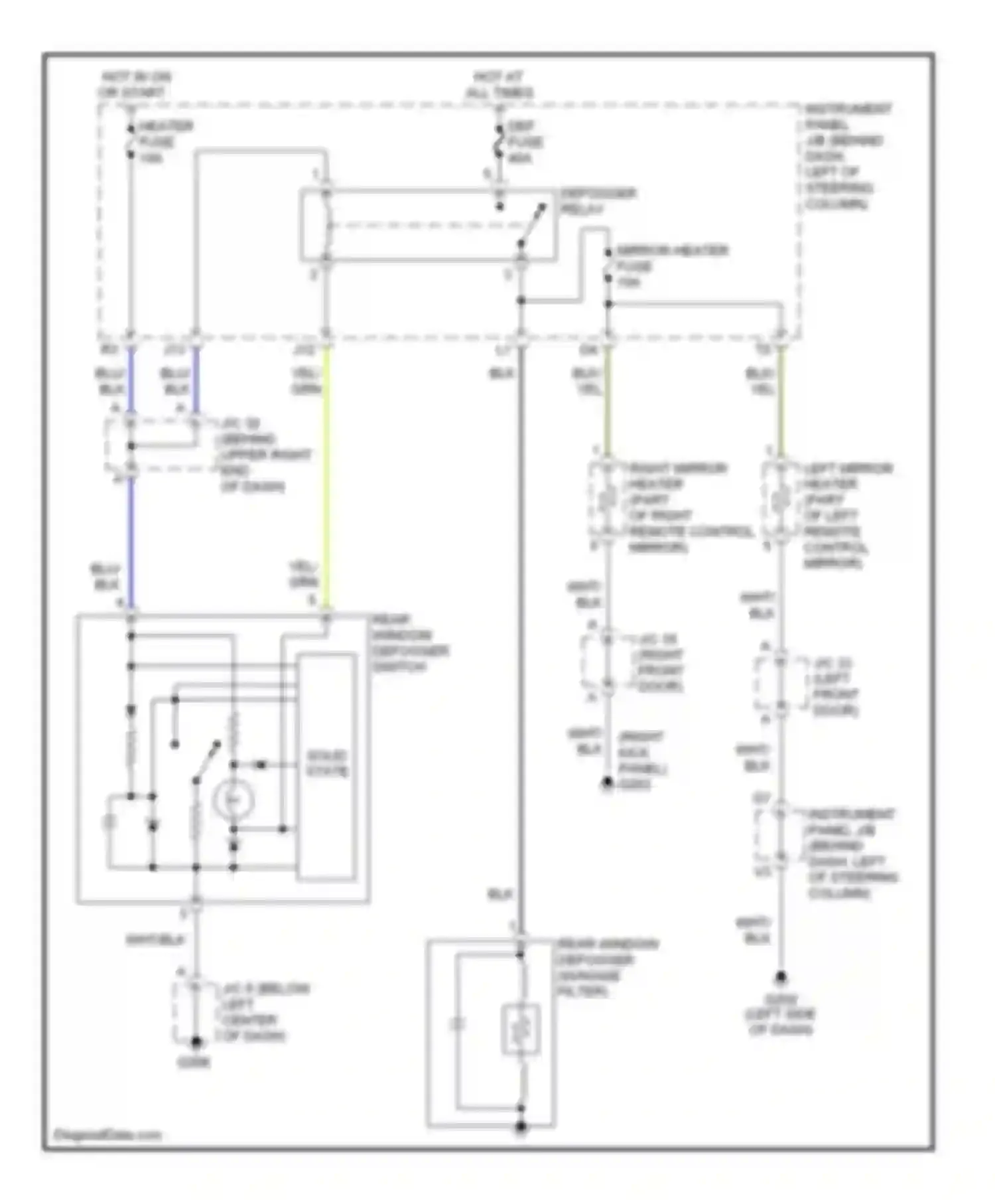 Camry Toyota XV20 (1994-2002): 2.2l cng, defogger circuit