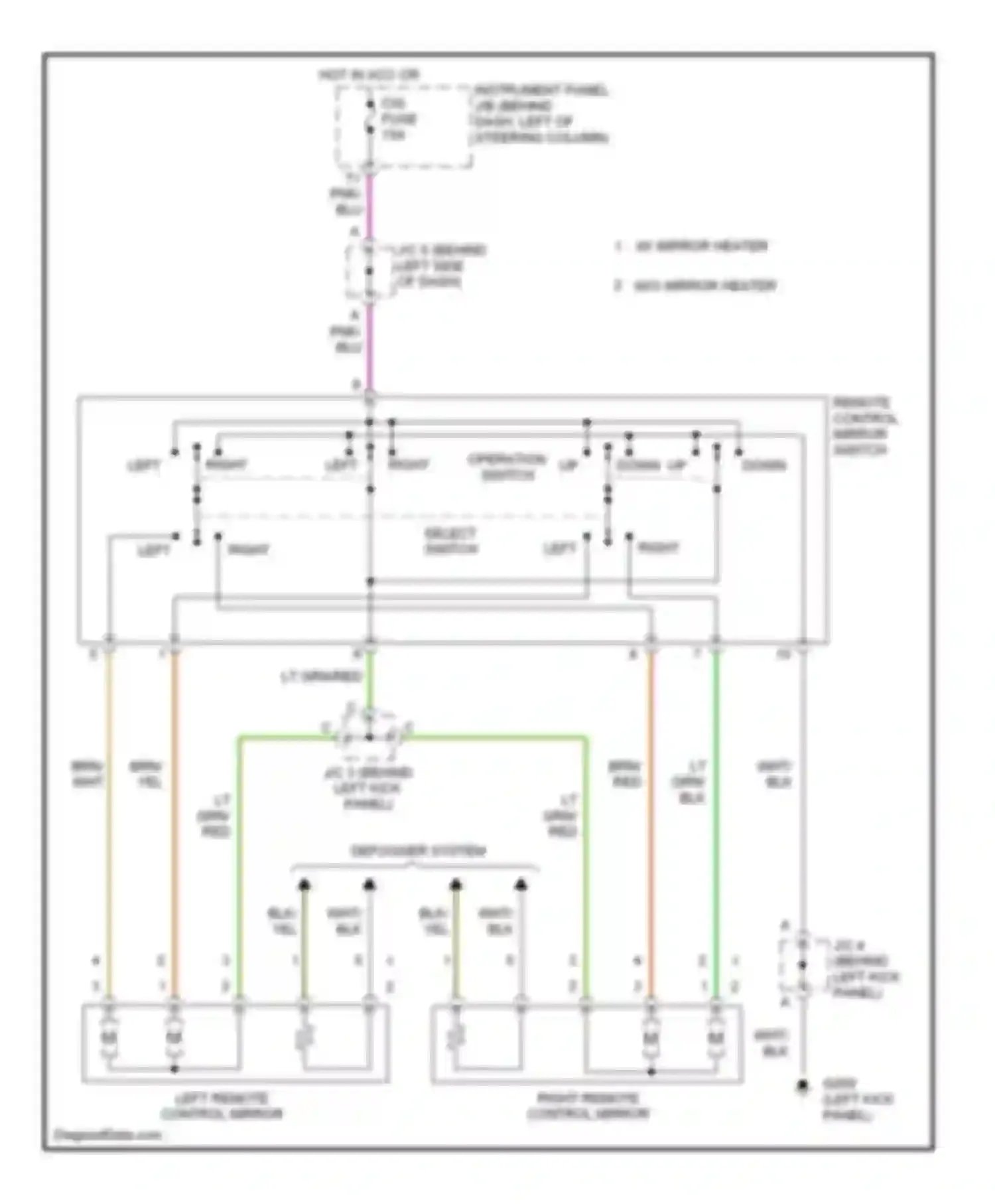 Camry Toyota XV20 (1994-2002): 2.2l cng, power mirror circuit