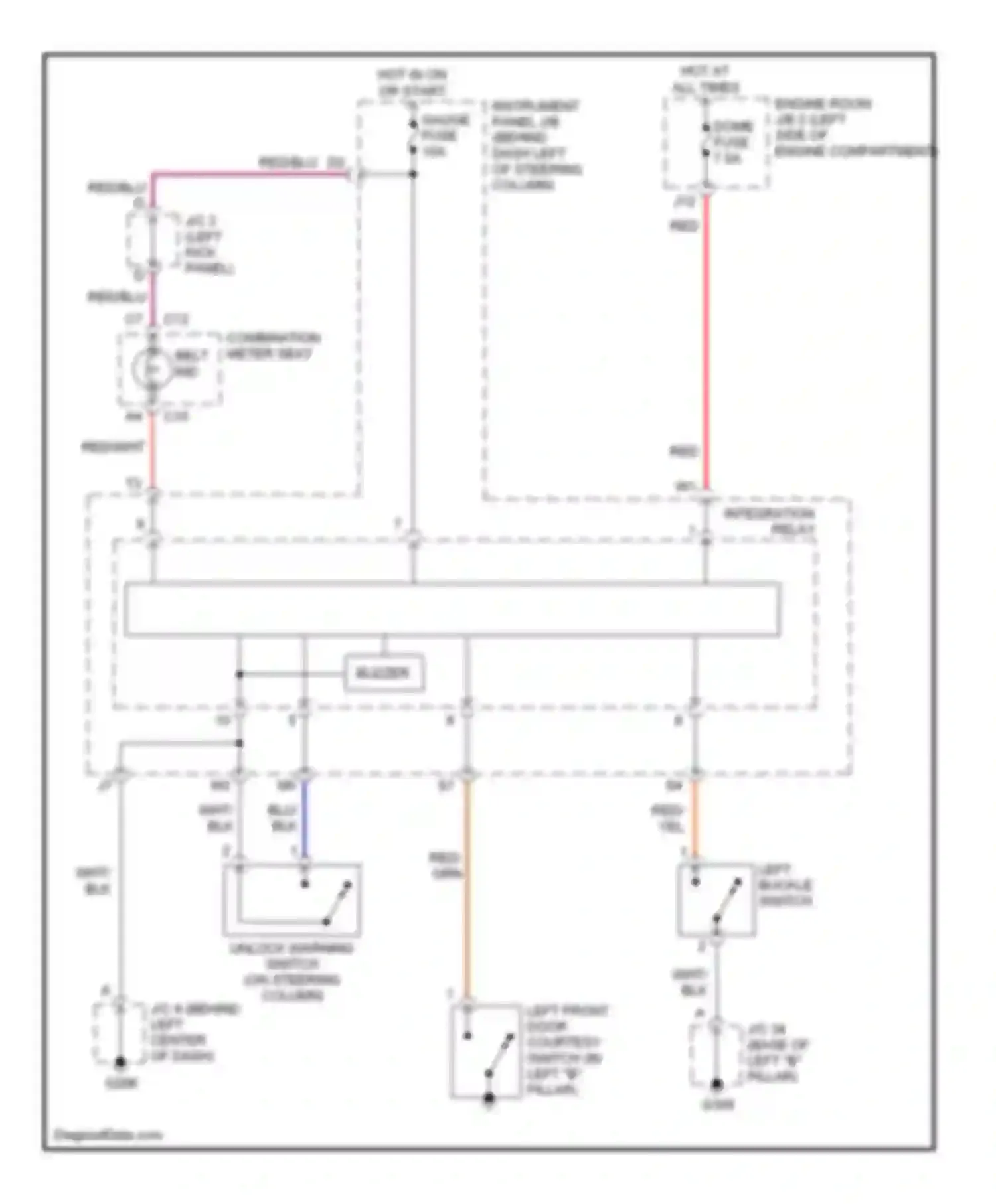 Camry Toyota XV20 (1994-2002): 2.2l cng, warning system circuits
