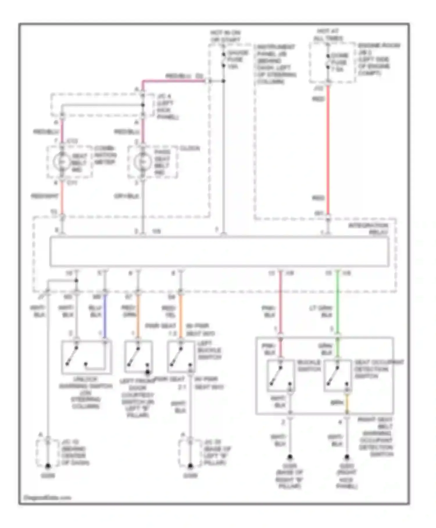 Camry Toyota XV20 (1994-2002): Warning system circuits