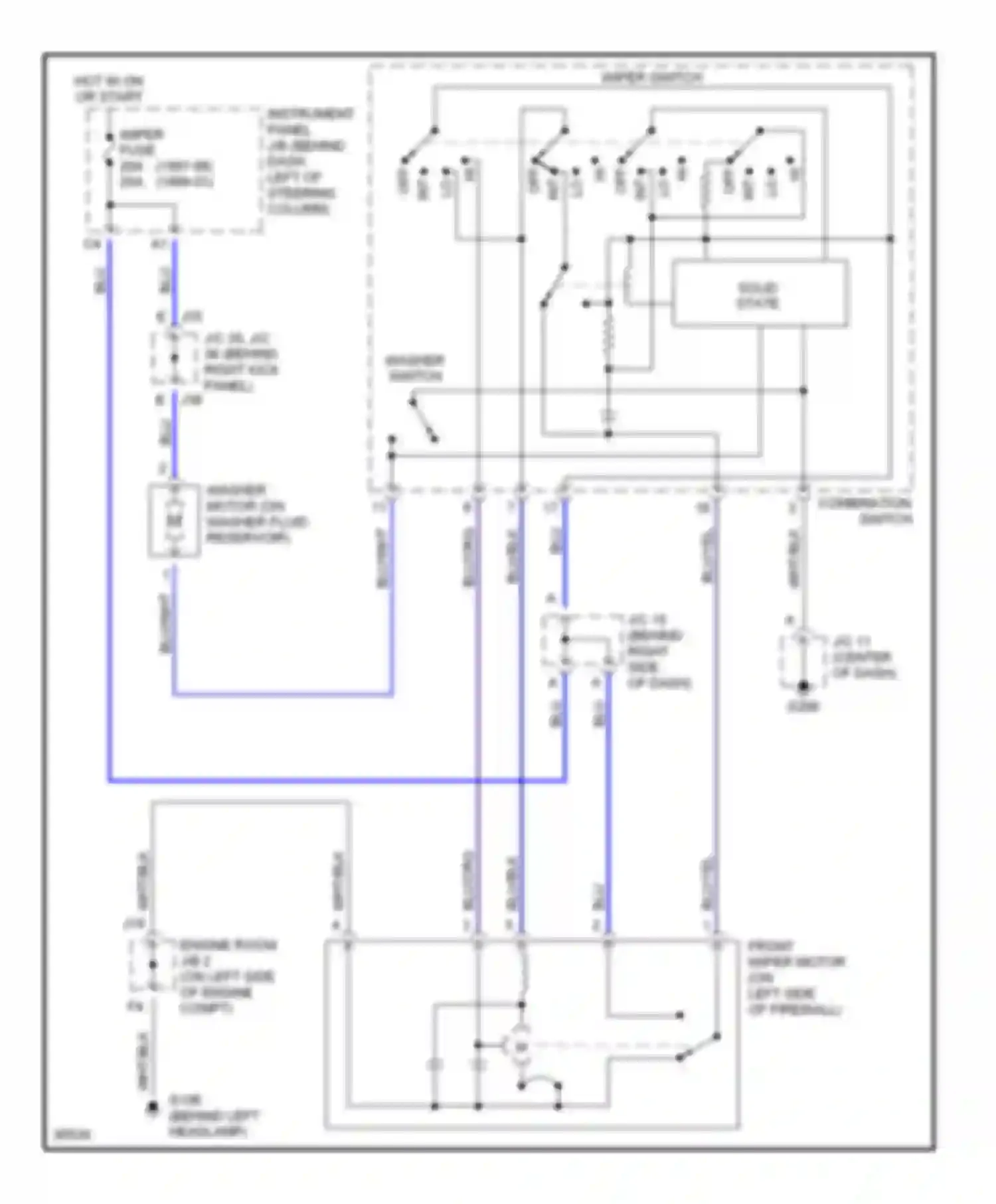 Camry Toyota XV20 (1994-2002): 3.0l, wiper/washer circuit