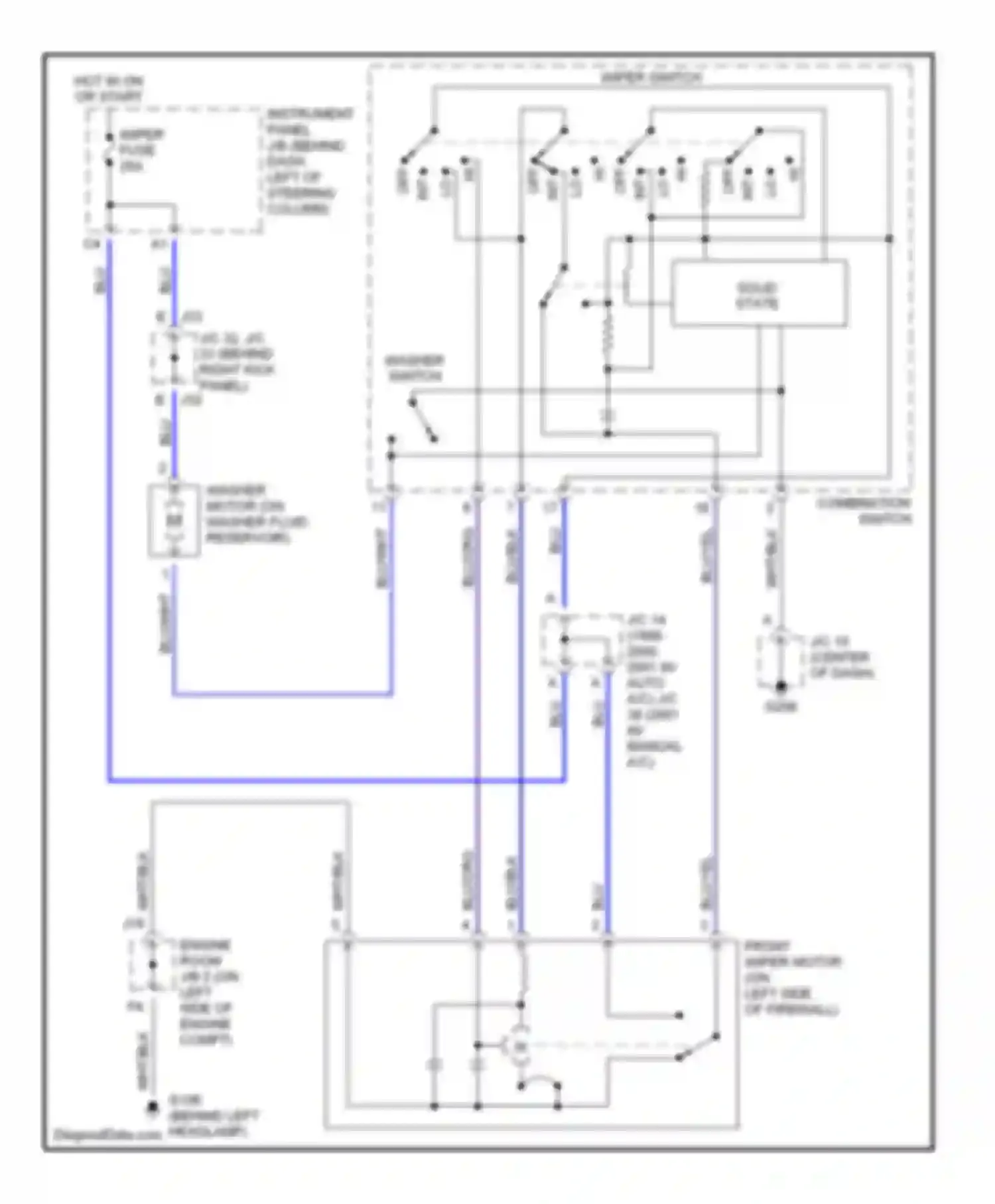 Camry Toyota XV20 (1994-2002): Wiper/washer circuit