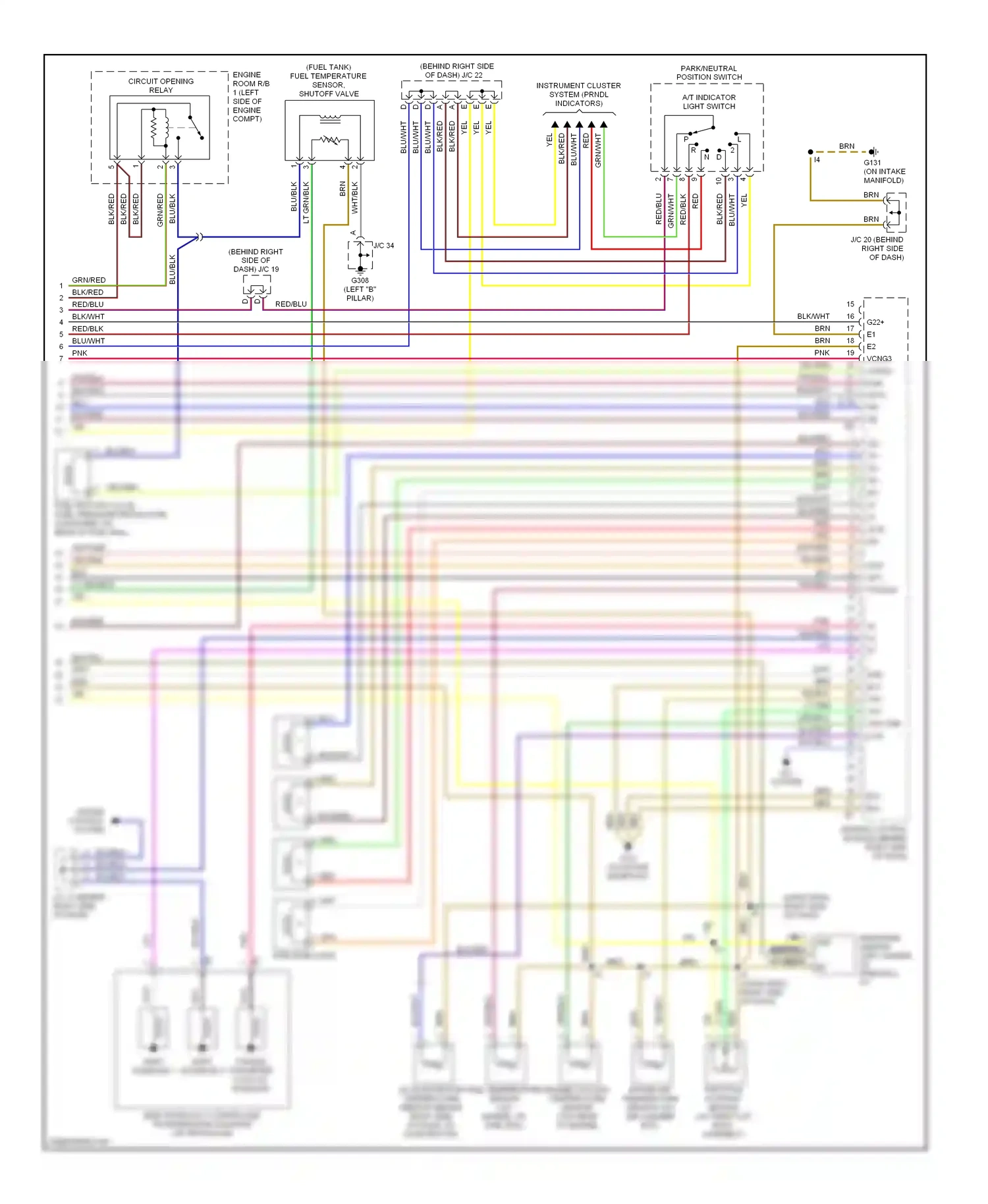 Wiring diagram a/t indicator light switch for Toyota Camry XV20 (1994-2002) (5 of 7)