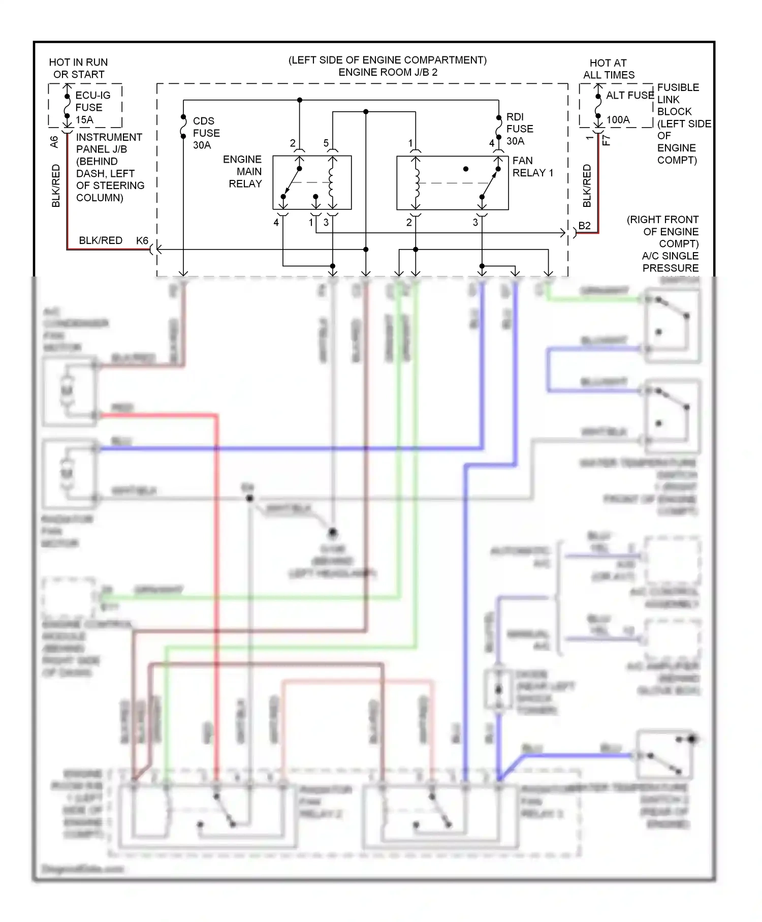 Wiring diagram automatic a/c for Toyota Camry XV20 (1994-2002) (1 of 2)