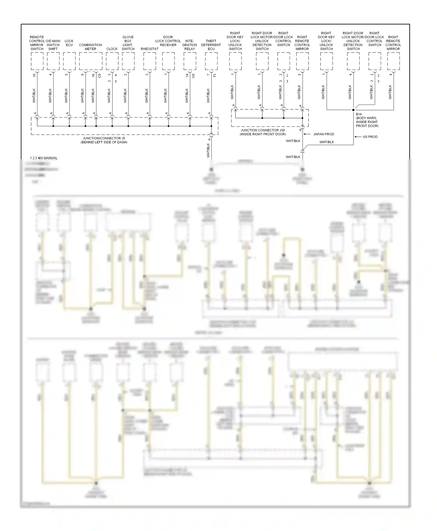 Wiring diagram combination meter engine control module for Toyota Camry XV20 (1994-2002) (1 of 2)