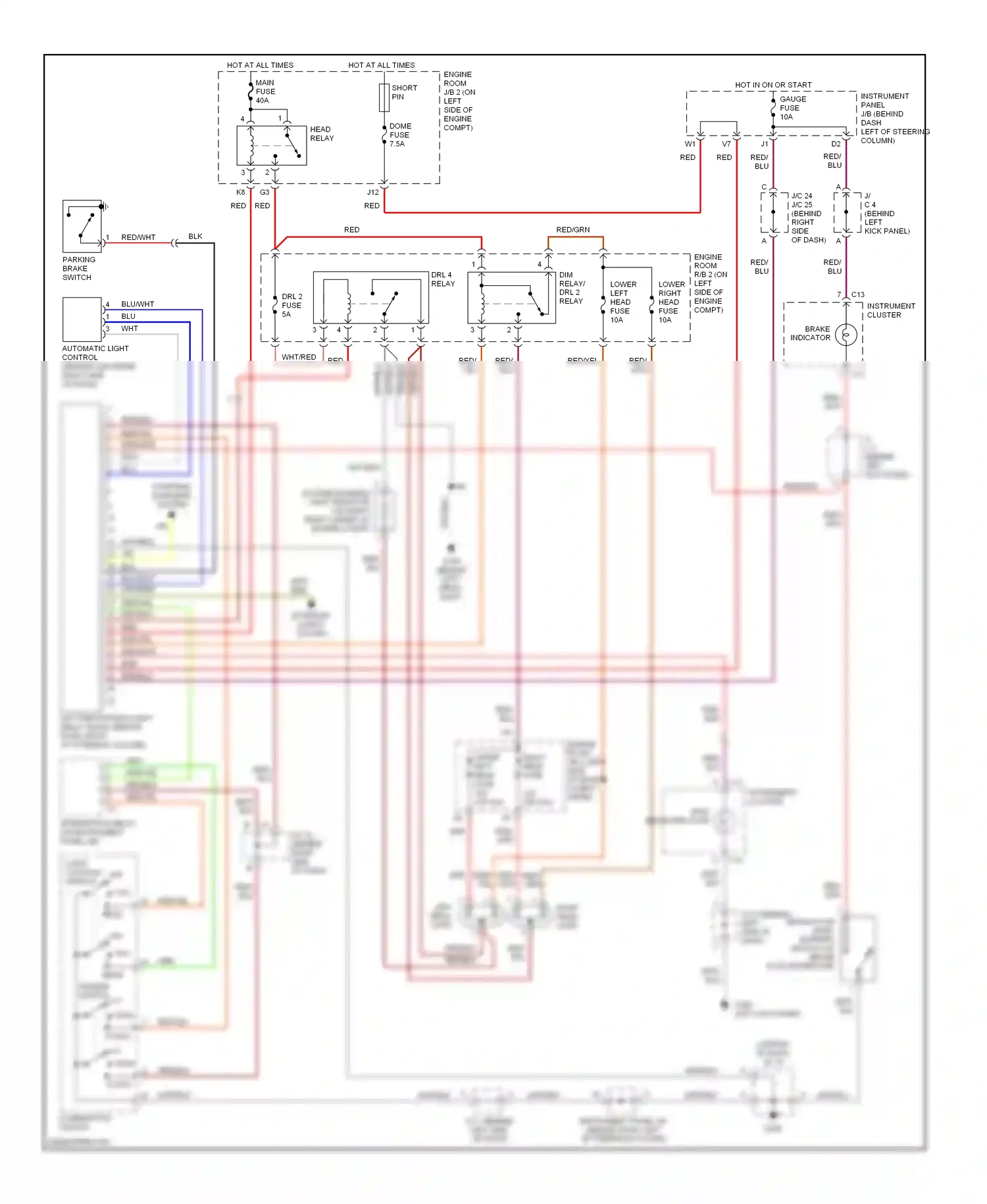 Wiring diagram combination switch for Toyota Camry XV20 (1994-2002) (13 of 15)