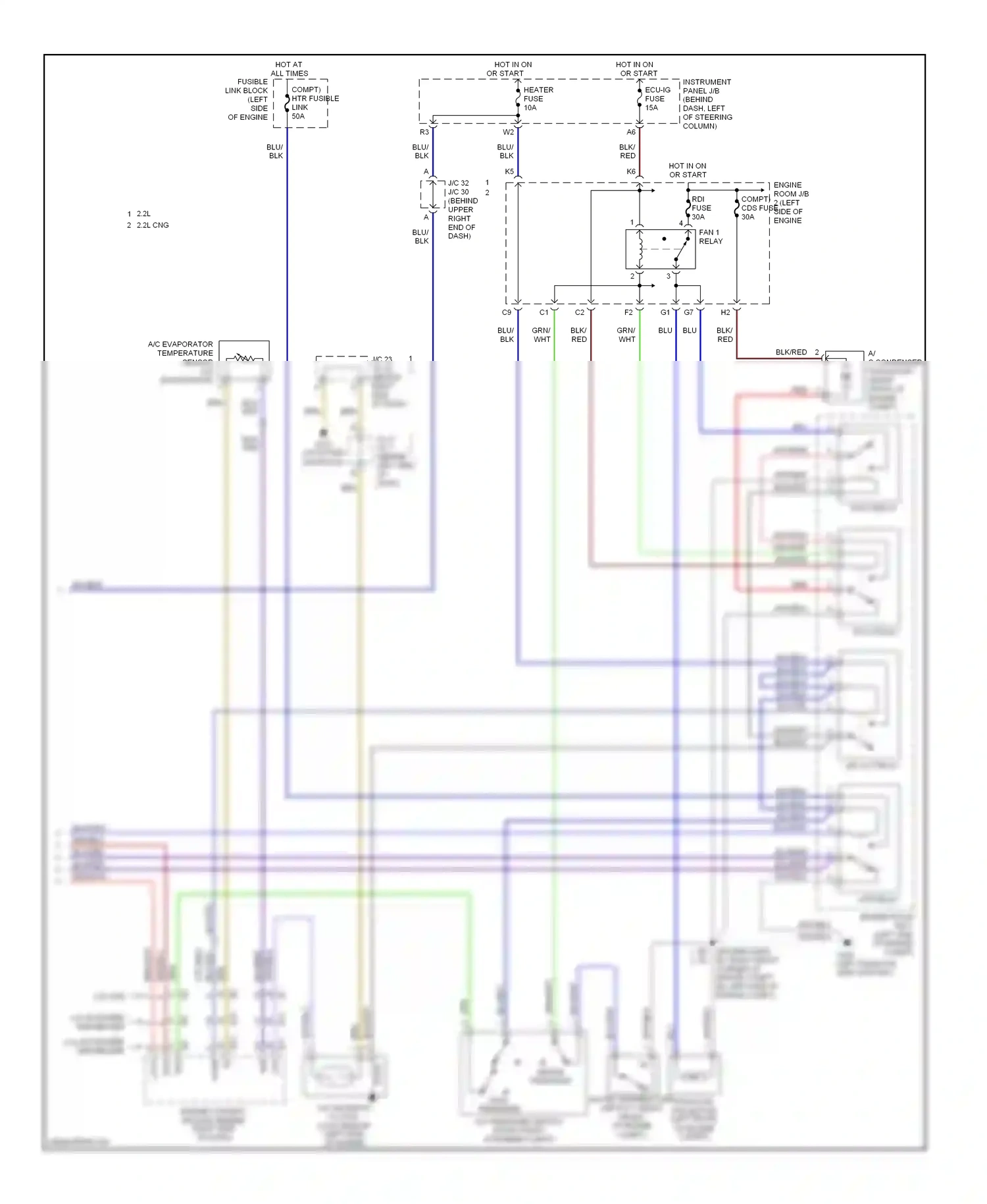 Wiring diagram engine compt) for Toyota Camry XV20 (1994-2002) (1 of 2)