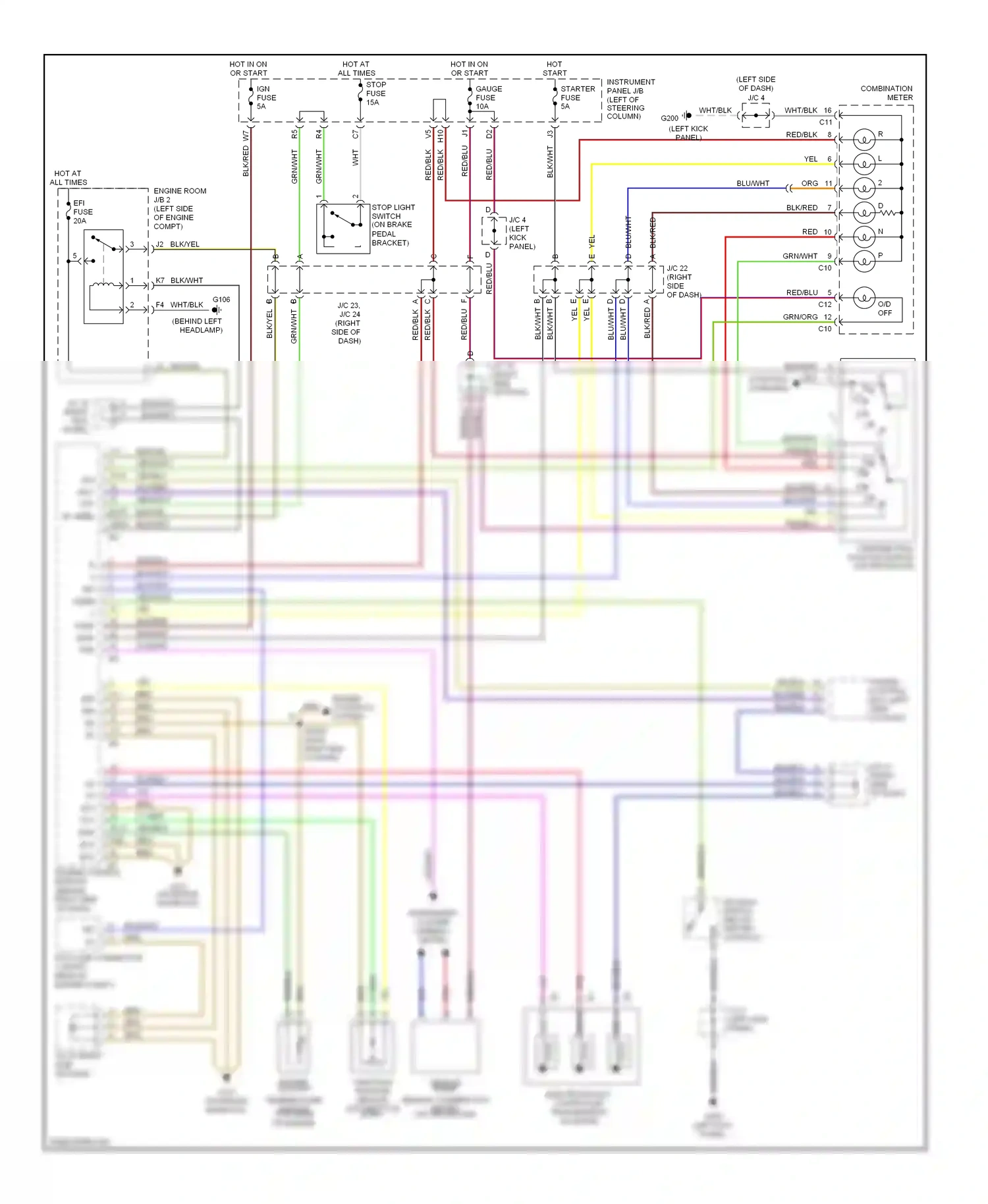 Wiring diagram engine controls system for Toyota Camry XV20 (1994-2002) (2 of 13)