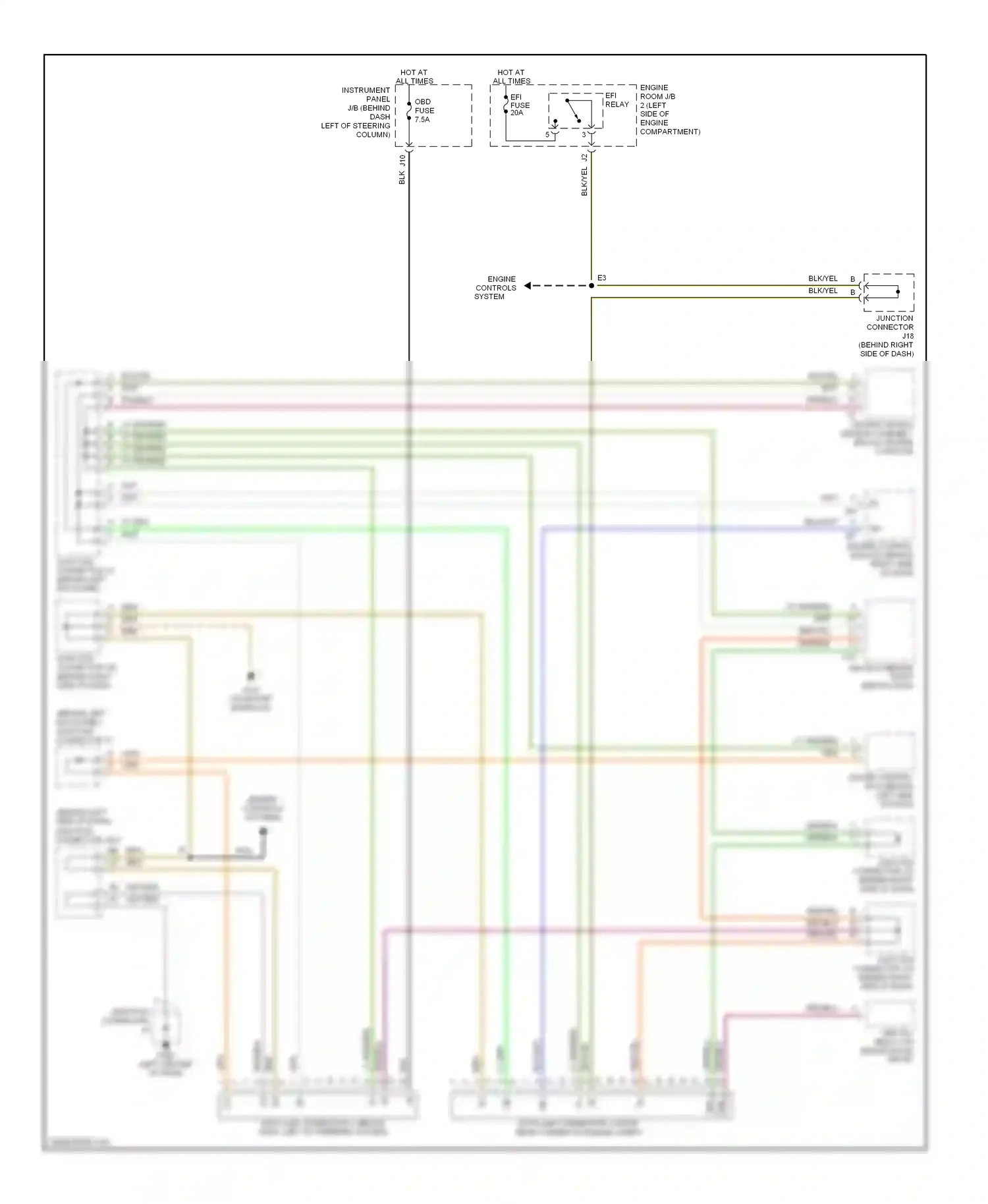 Wiring diagram engine controls systems for Toyota Camry XV20 (1994-2002) (1 of 4)