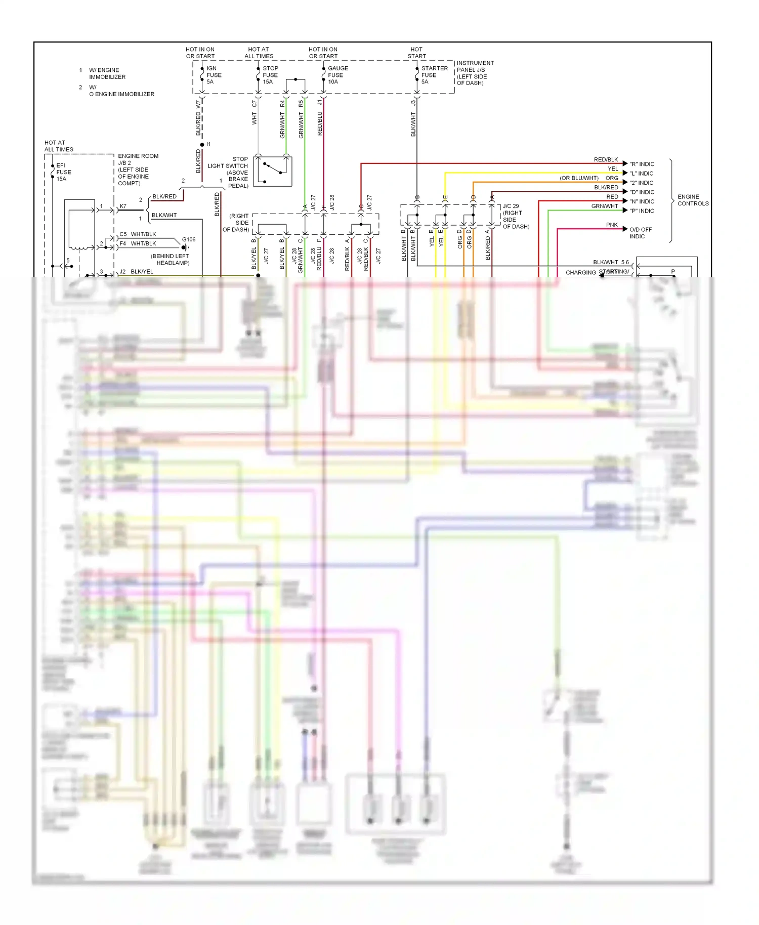 Wiring diagram engine controls for Toyota Camry XV20 (1994-2002) (1 of 4)