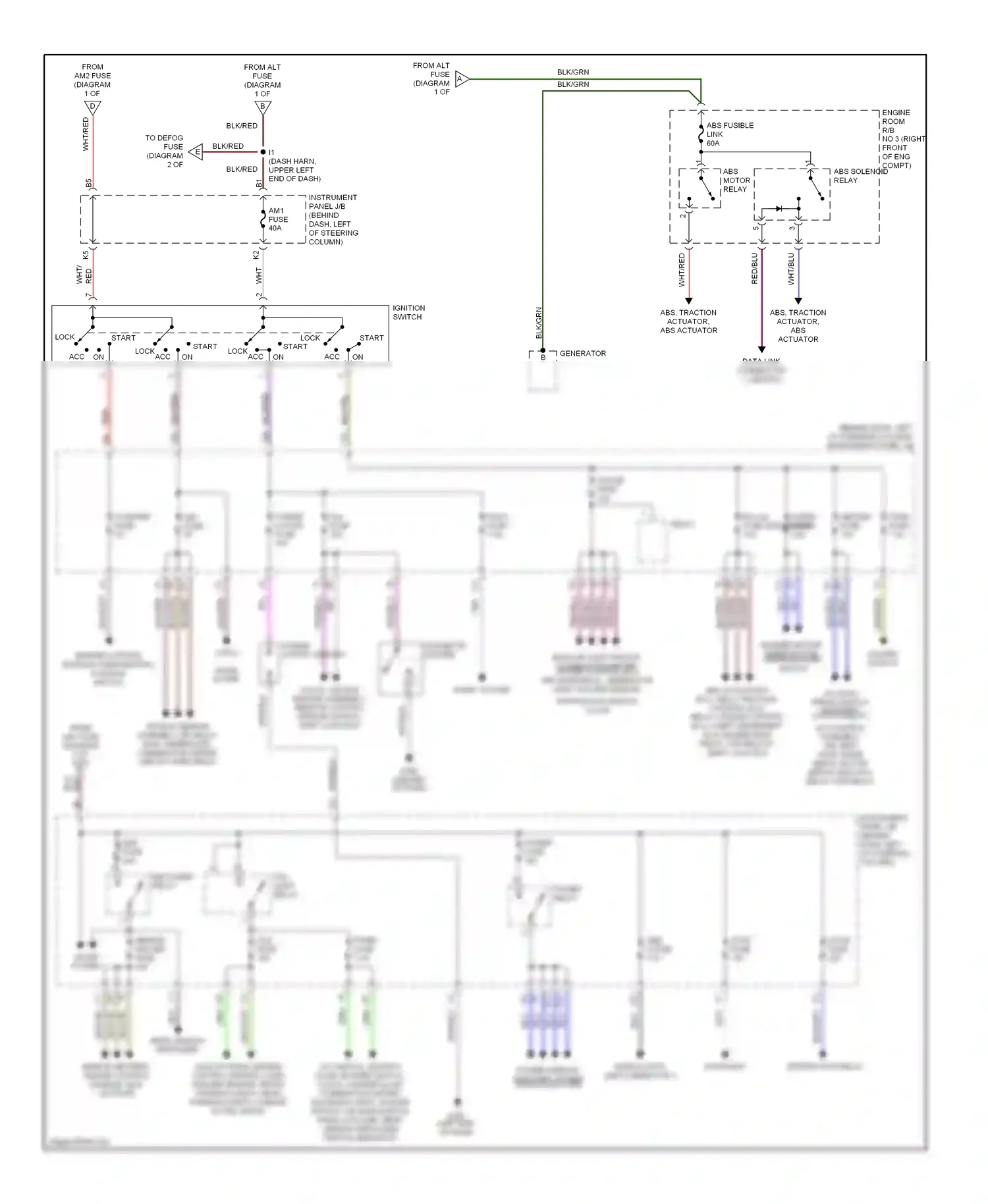 Wiring diagram ignition switch for Toyota Camry XV20 (1994-2002) (2 of 17)