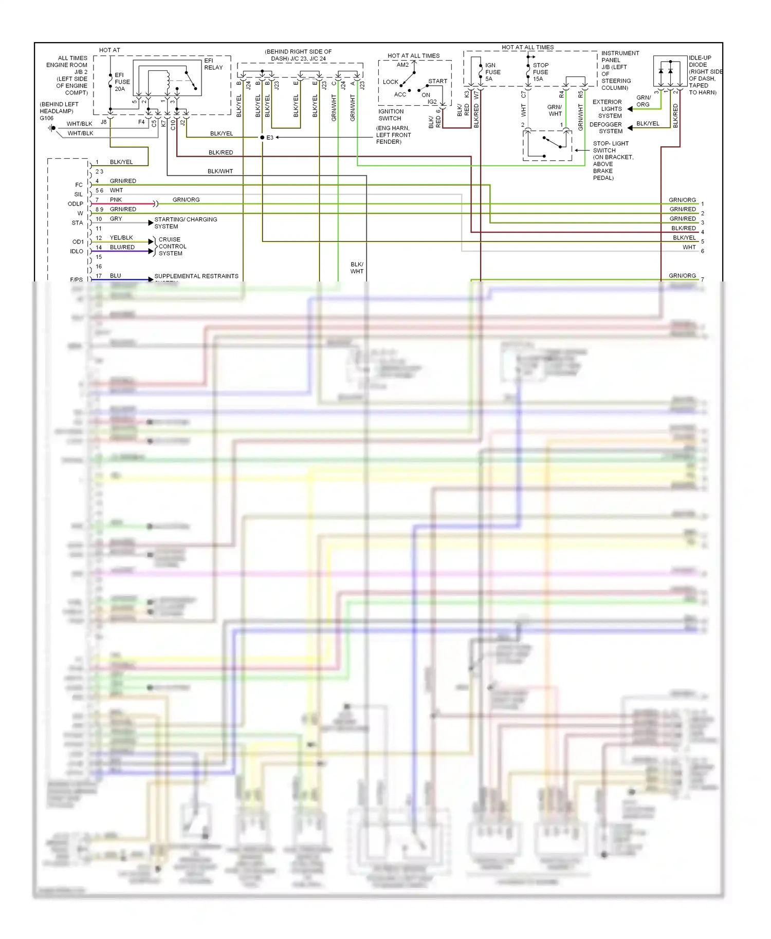 Wiring diagram ignition switch for Toyota Camry XV20 (1994-2002) (6 of 17)