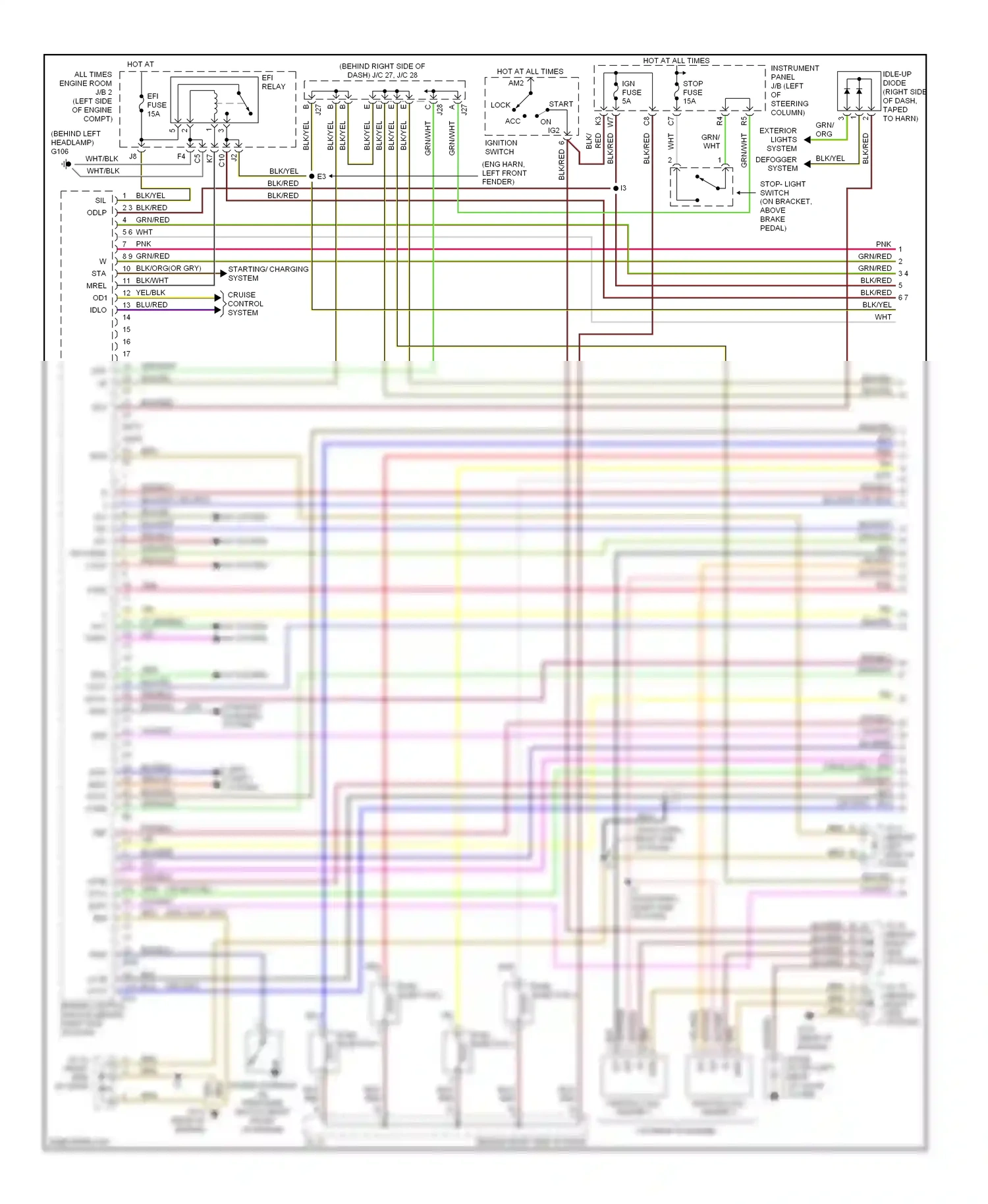 Wiring diagram ksw imld tach code for Toyota Camry XV20 (1994-2002) (1 of 1)