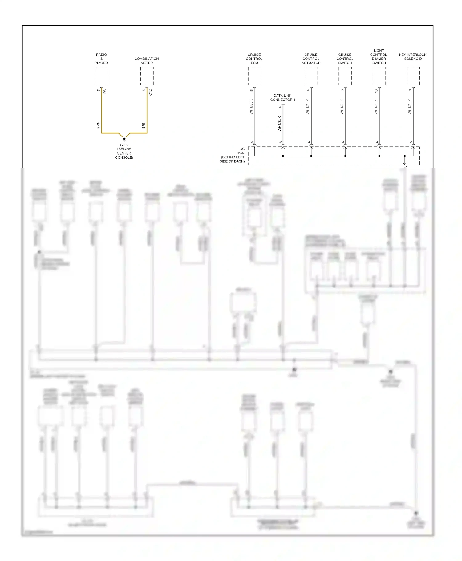Wiring diagram light control, dimmer switch for Toyota Camry XV20 (1994-2002) (1 of 4)