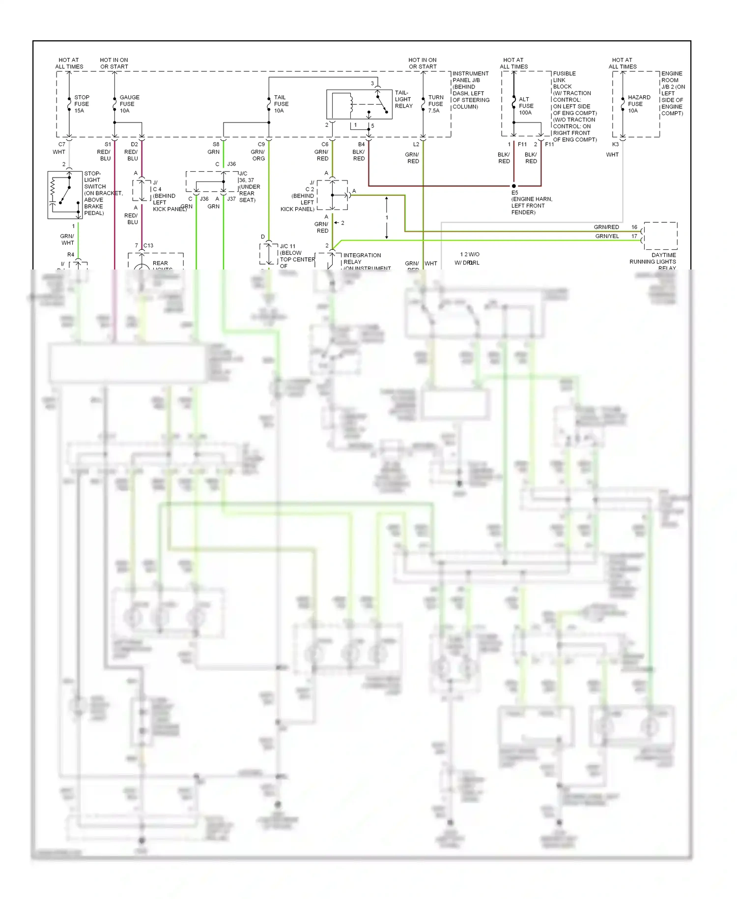 Wiring diagram light ctrl switch for Toyota Camry XV20 (1994-2002) (1 of 1)