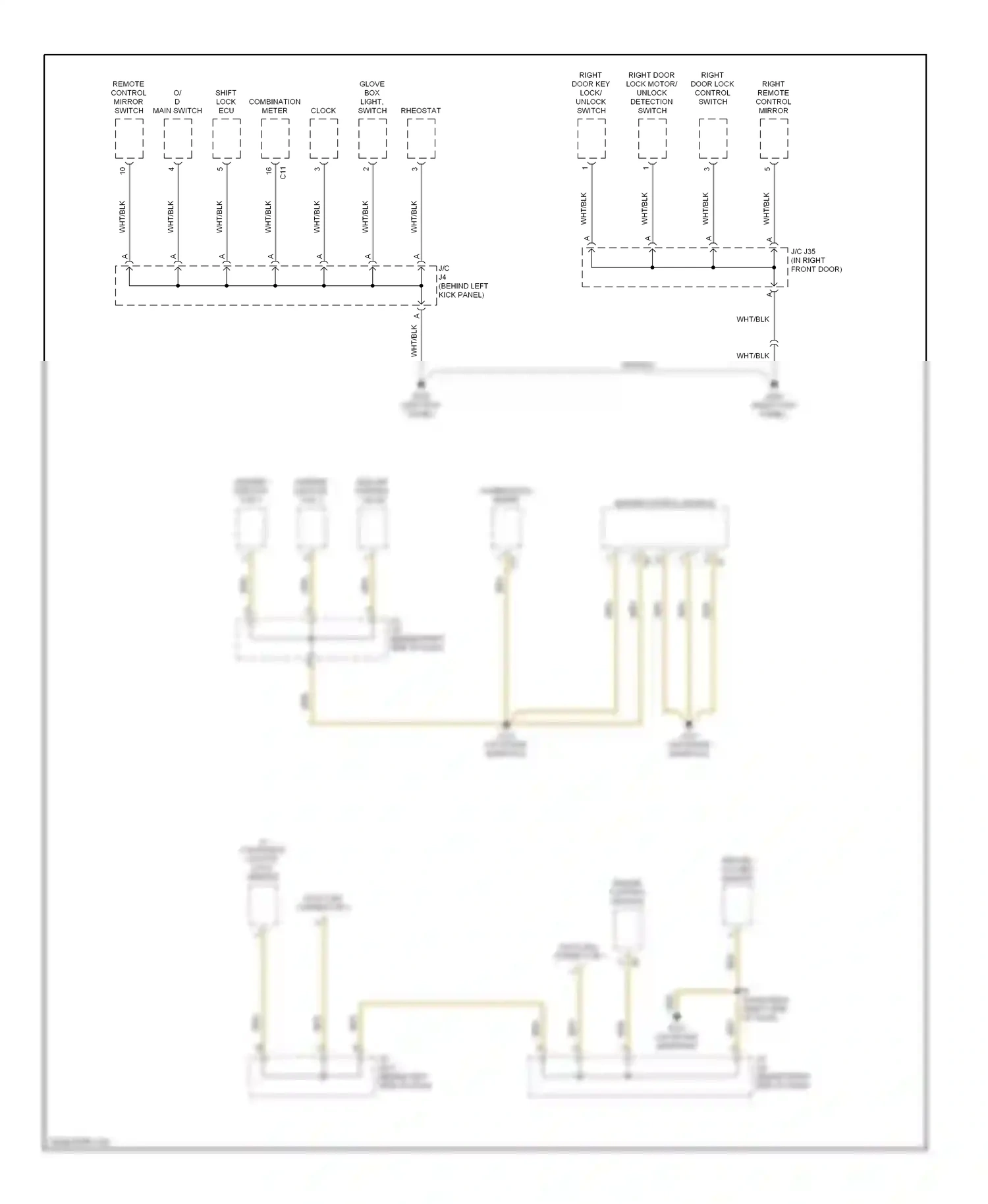 Wiring diagram remote control mirror switch for Toyota Camry XV20 (1994-2002) (1 of 6)