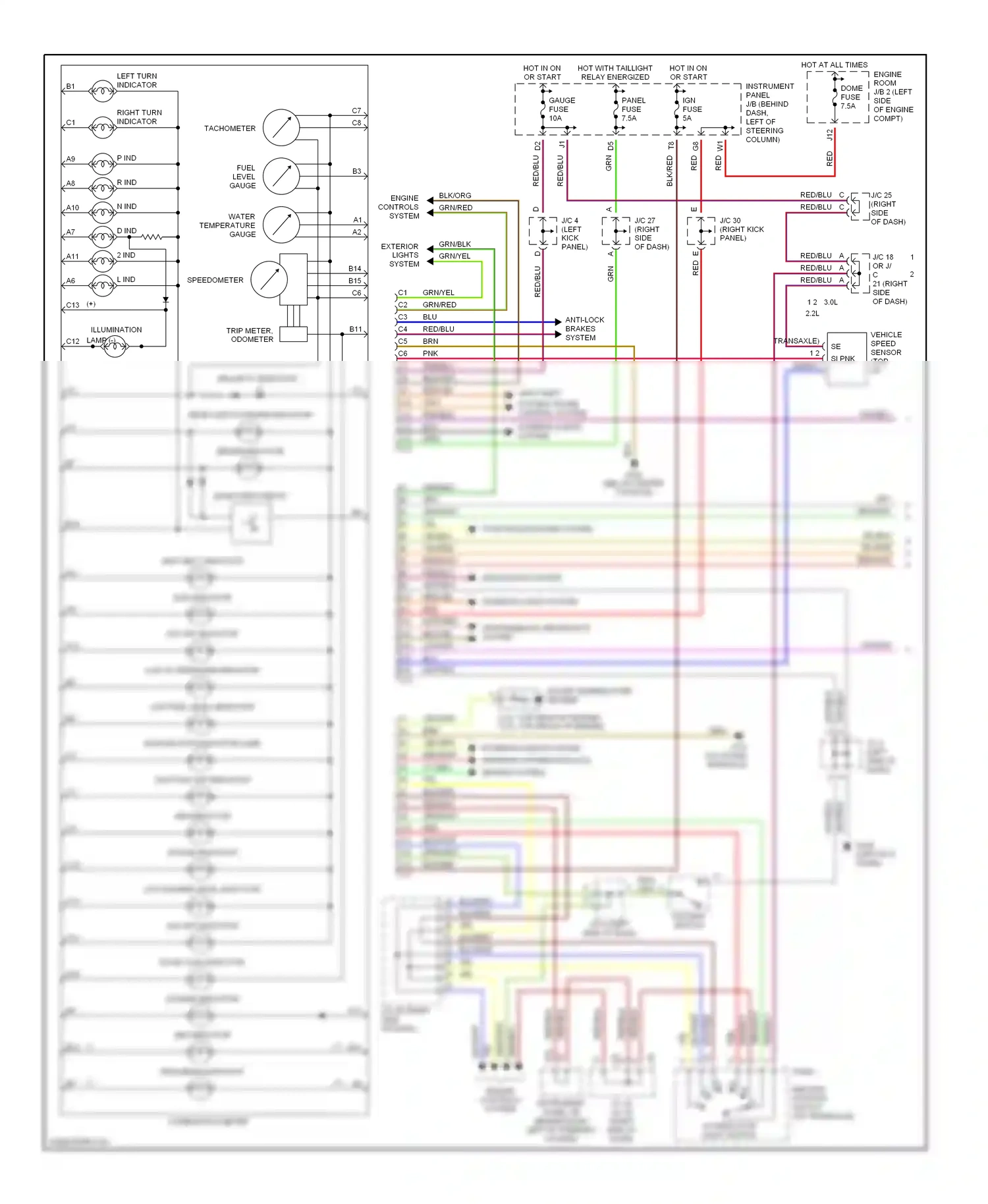 Wiring diagram security indicator for Toyota Camry XV20 (1994-2002) (3 of 3)