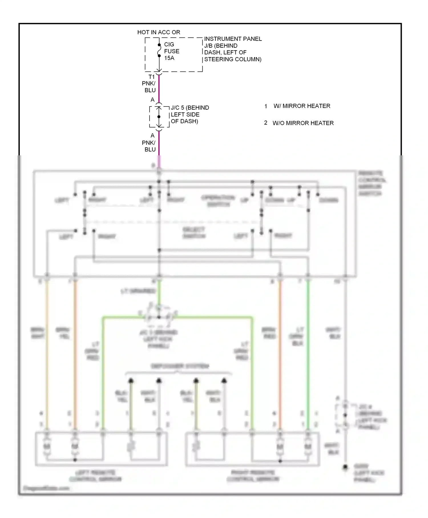 Wiring diagram select switch for Toyota Camry XV20 (1994-2002) (1 of 4)
