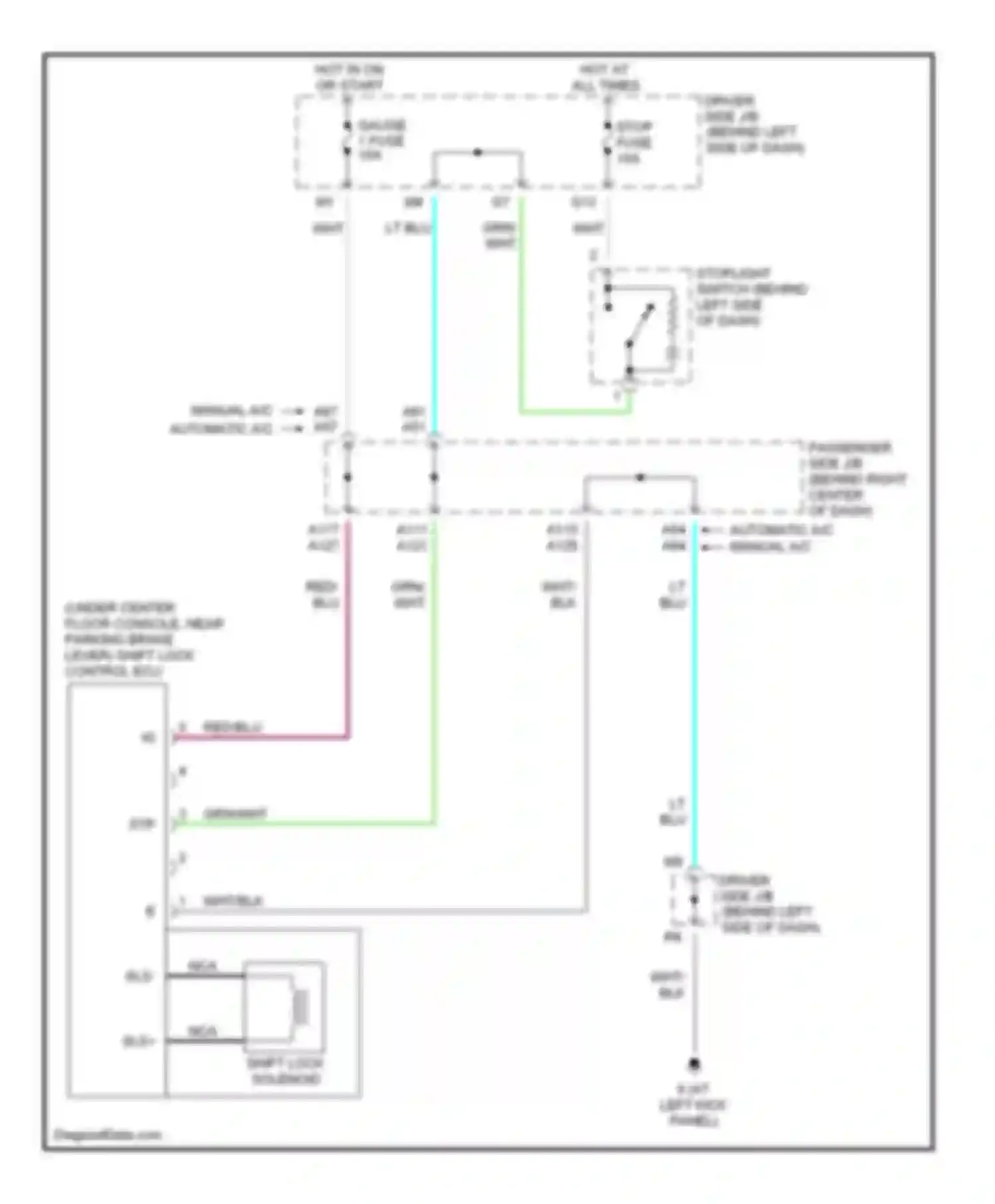 Camry Toyota XV30 (2001-2006): Shift interlock circuit