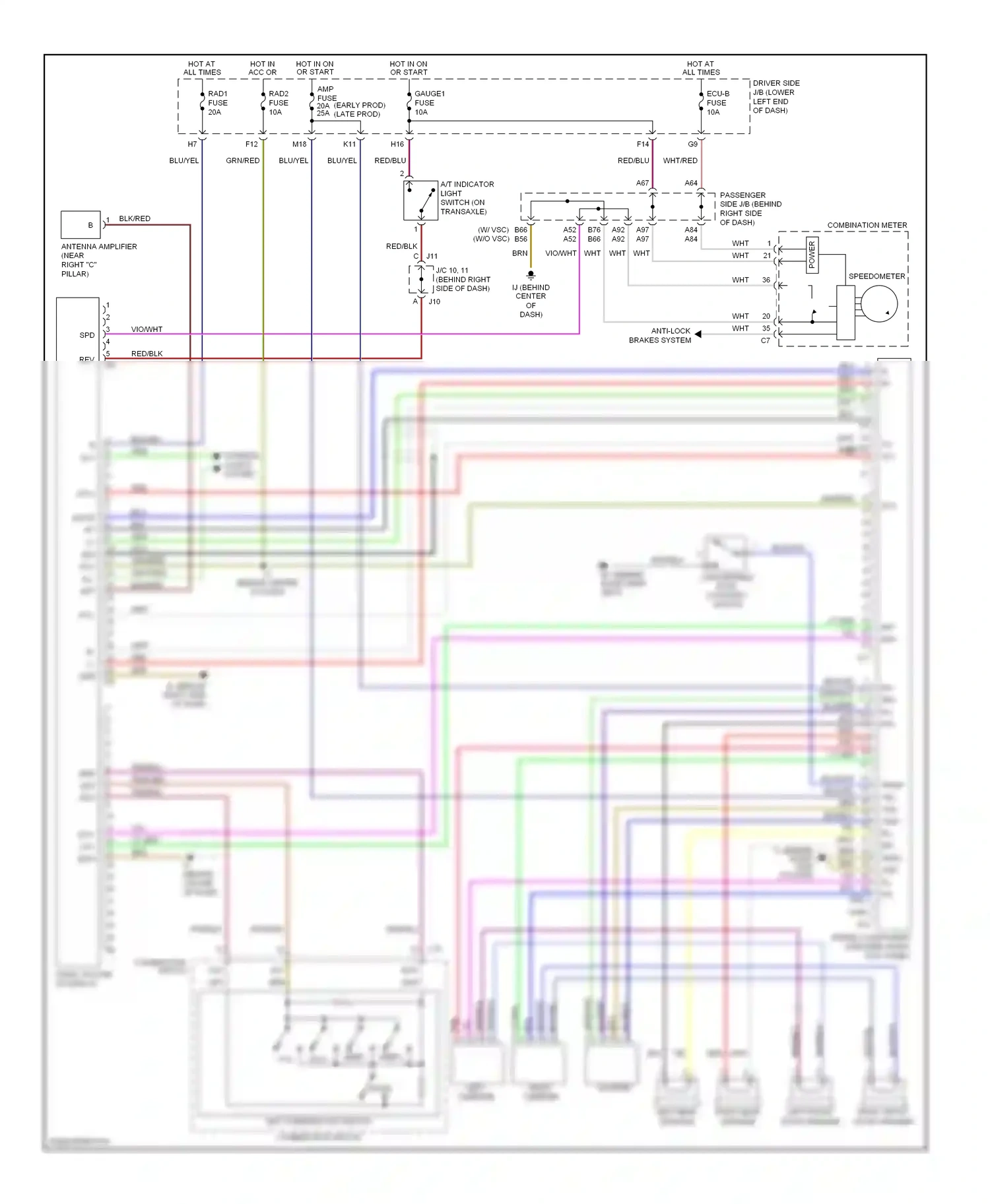 Wiring diagram combination switch for Toyota Camry XV30 (2001-2006) (13 of 16)