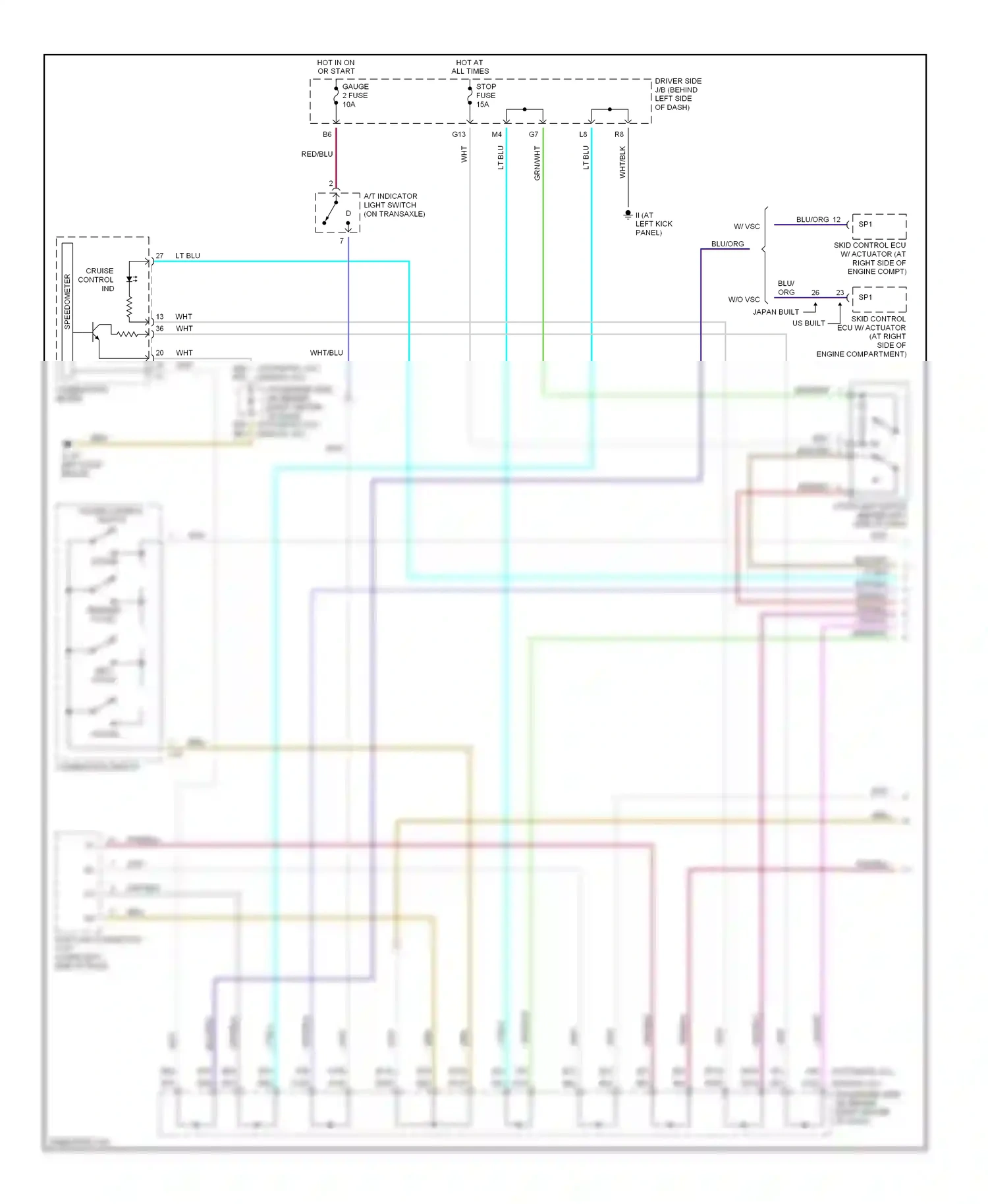 Wiring diagram combination switch for Toyota Camry XV30 (2001-2006) (2 of 16)