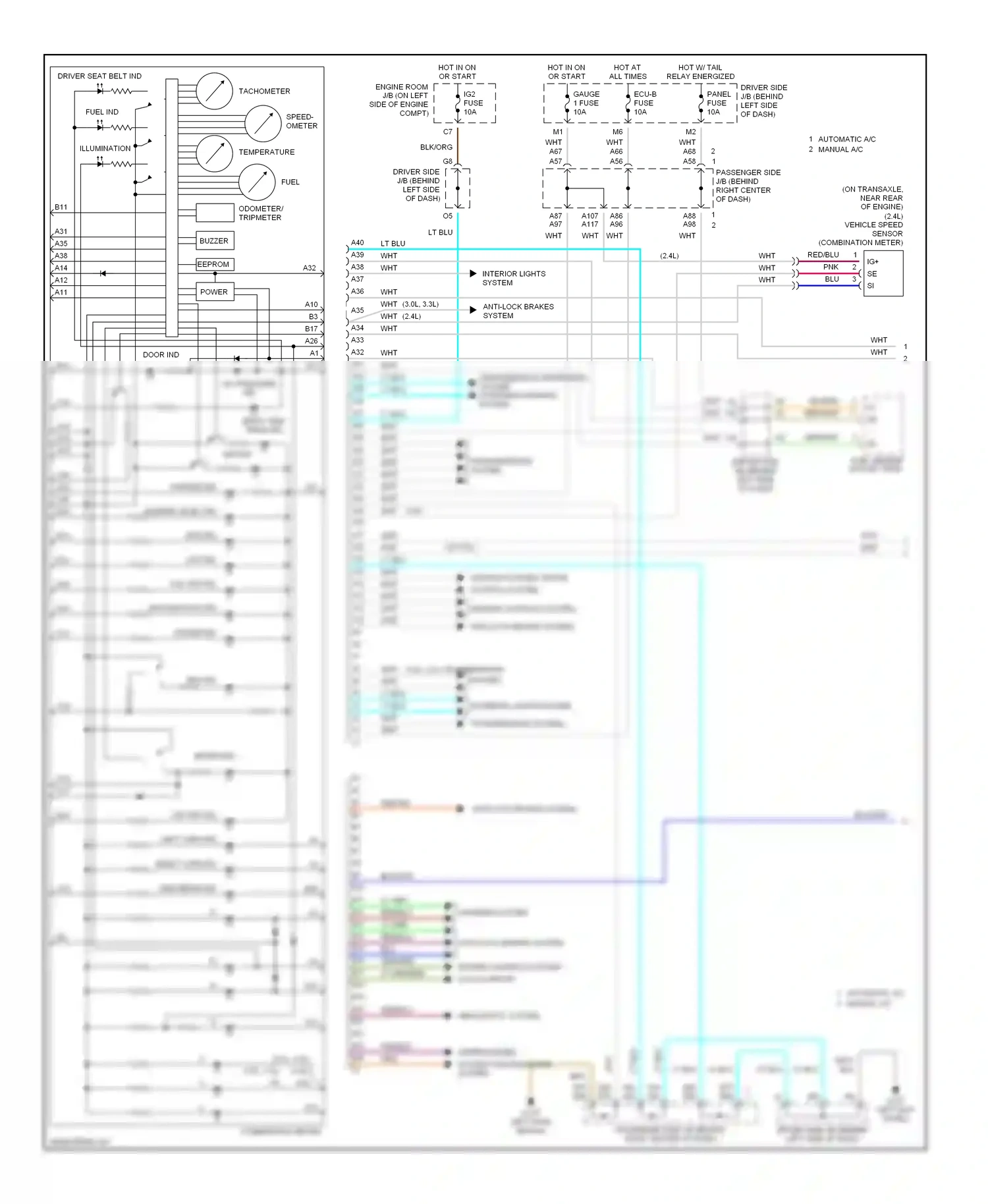 Wiring diagram engine controls system clock circuit for Toyota Camry XV30 (2001-2006) (1 of 3)
