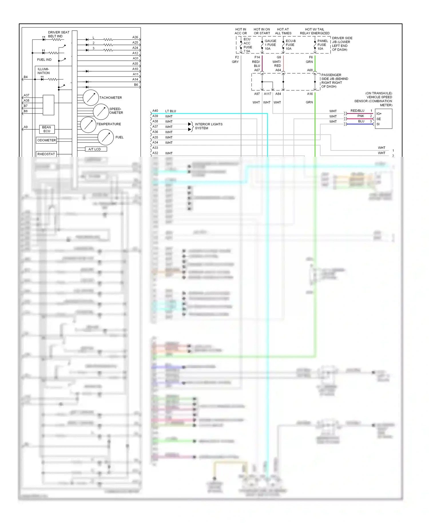 Wiring diagram interior lights system engine controls system for Toyota Camry XV30 (2001-2006) (1 of 2)