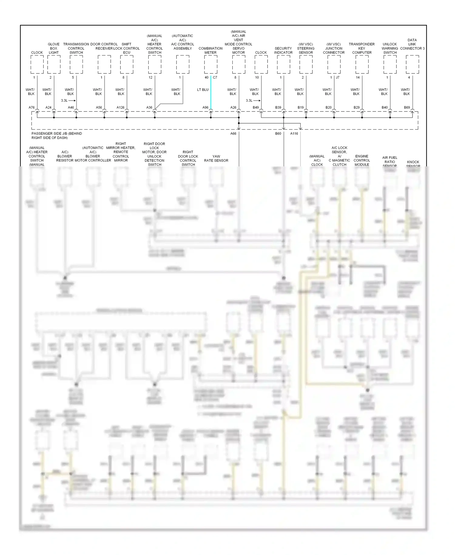 Wiring diagram knock sensor 1 shield for Toyota Camry XV30 (2001-2006) (2 of 2)